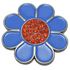 Hippie Flower Blue & Red Crystal Ball Marker & Hat Clip by ReadyGOLF