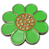 Hippie Flower Green & Orange Crystal Ball Marker & Hat Clip by ReadyGOLF
