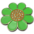 Hippie Flower Green & Orange Crystal Ball Marker & Hat Clip by ReadyGOLF