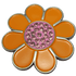 Hippie Flower Orange & Pink Crystal Ball Marker & Hat Clip by ReadyGOLF
