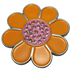 Hippie Flower Orange & Pink Crystal Ball Marker & Hat Clip by ReadyGOLF