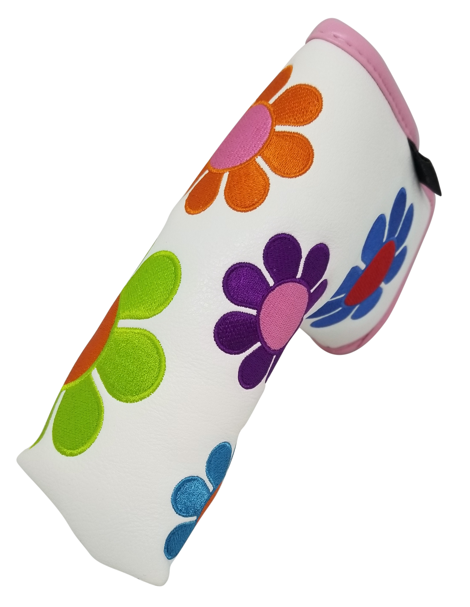 Flower Power Embroidered Blade Putter Cover (White) by ReadyGOLF