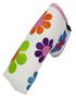 Flower Power Embroidered Blade Putter Cover (White) by ReadyGOLF