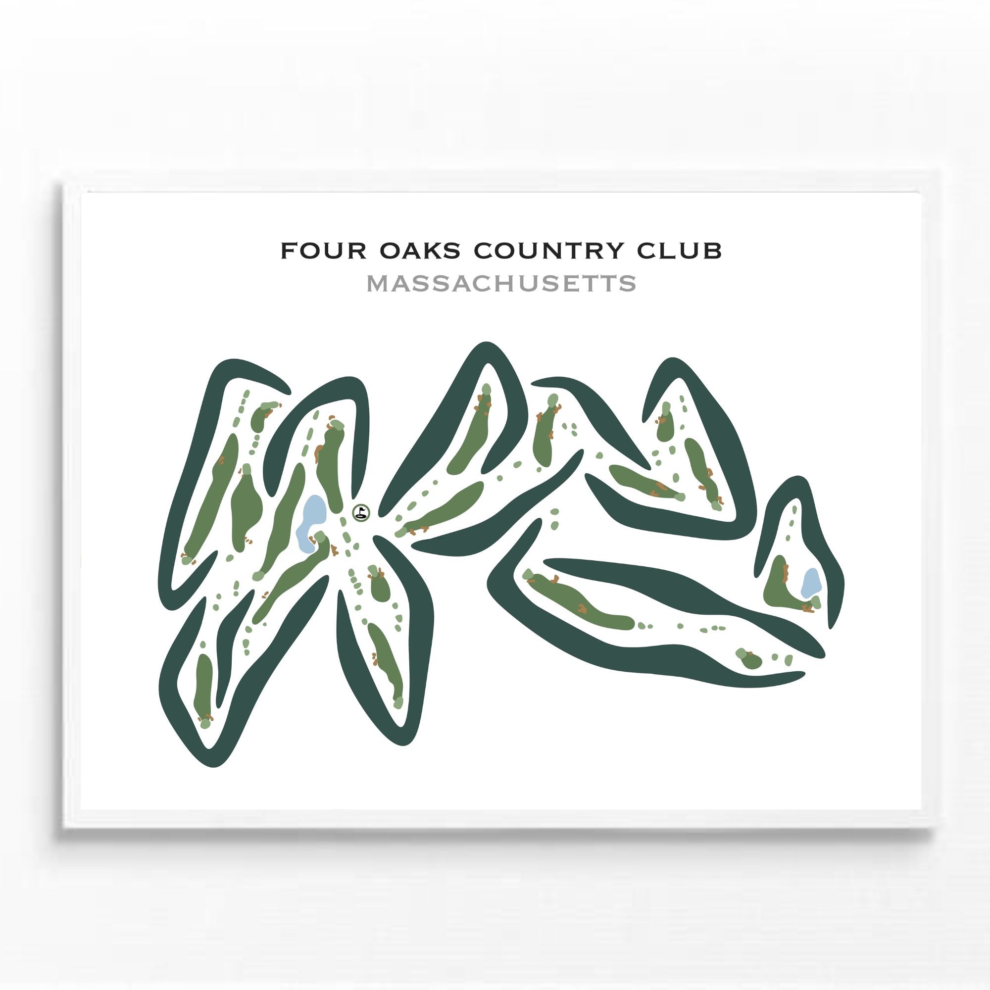 Four Oaks Country Club, Massachusetts - Printed Golf Courses