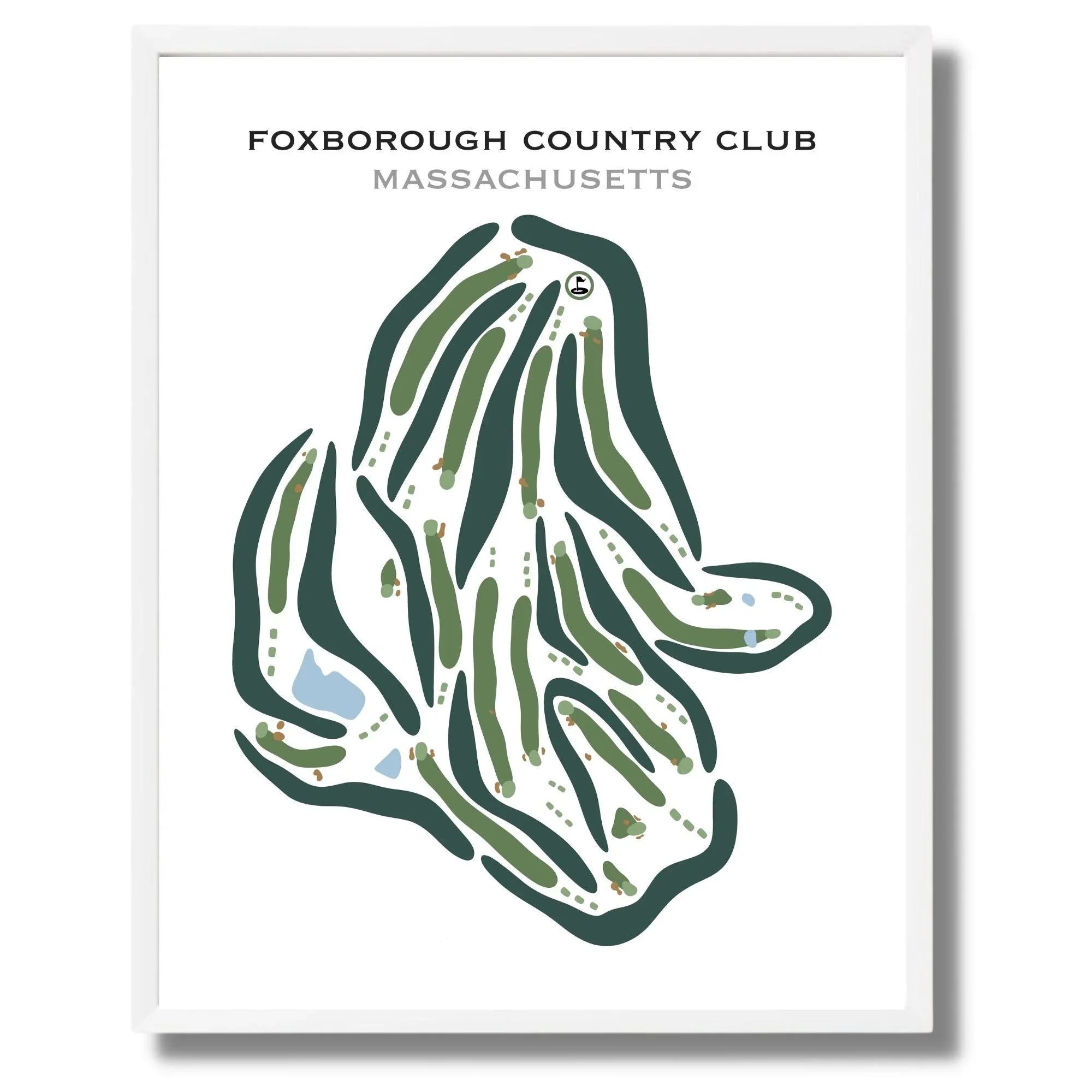Foxborough Country Club, Massachusetts - Printed Golf Courses