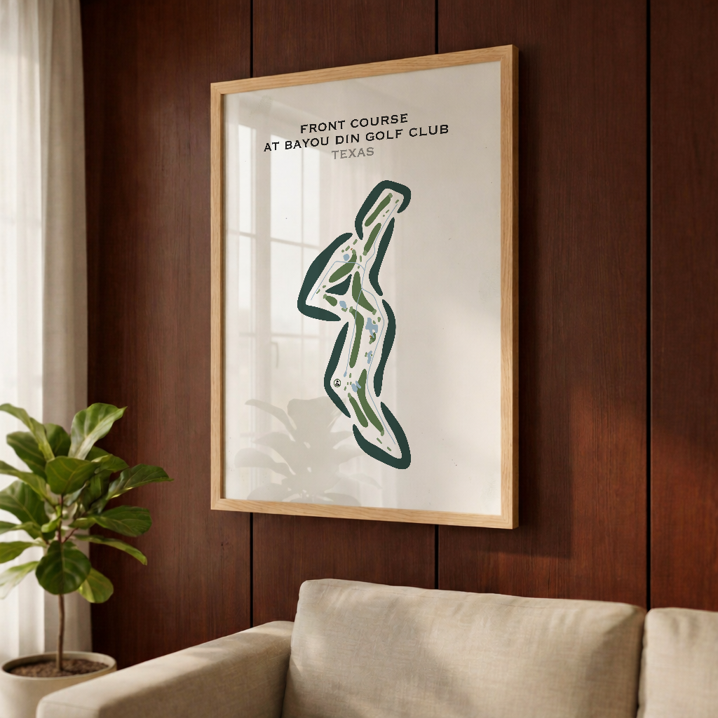 Front Course at Bayou Din Golf Club, Texas - Printed Golf Courses