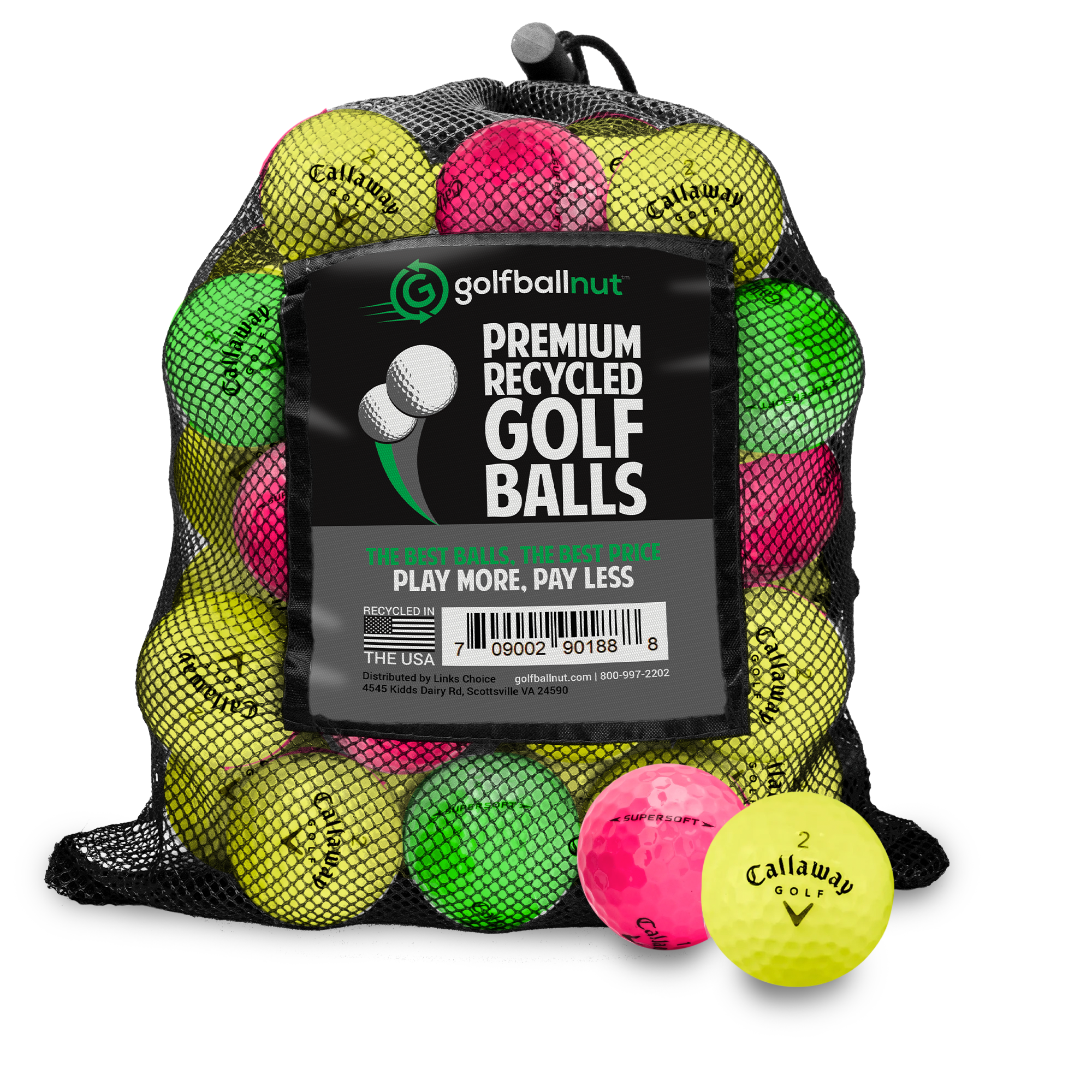 Used Callaway Color Mix Golf Balls - Mesh Bag