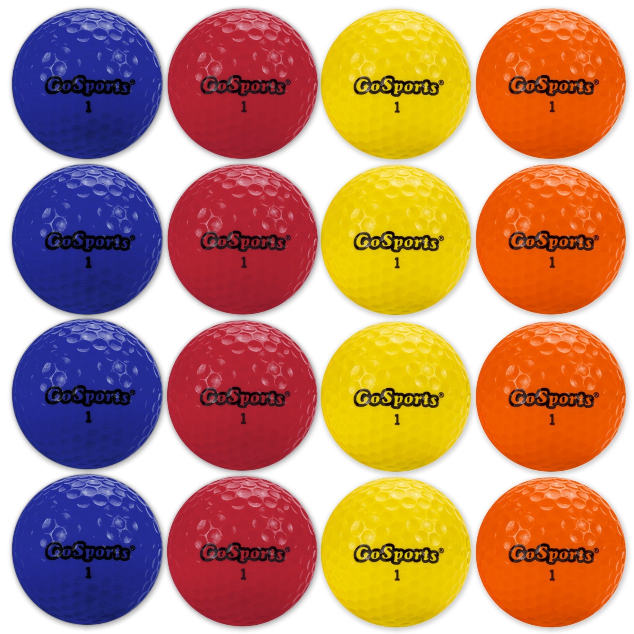 GoSports All Purpose Golf Balls for Play or Practice - Choose 16 or 32 Packs with Tote Bag