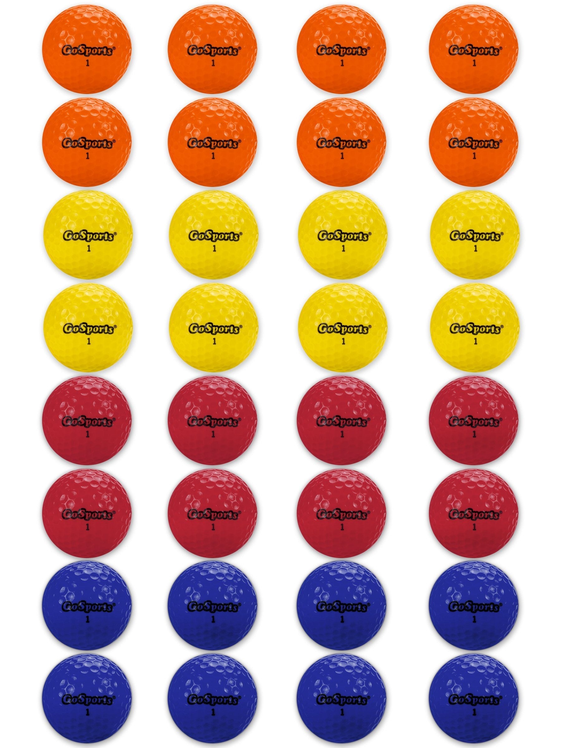 GoSports All Purpose Golf Balls for Play or Practice - Choose 16 or 32 Packs with Tote Bag