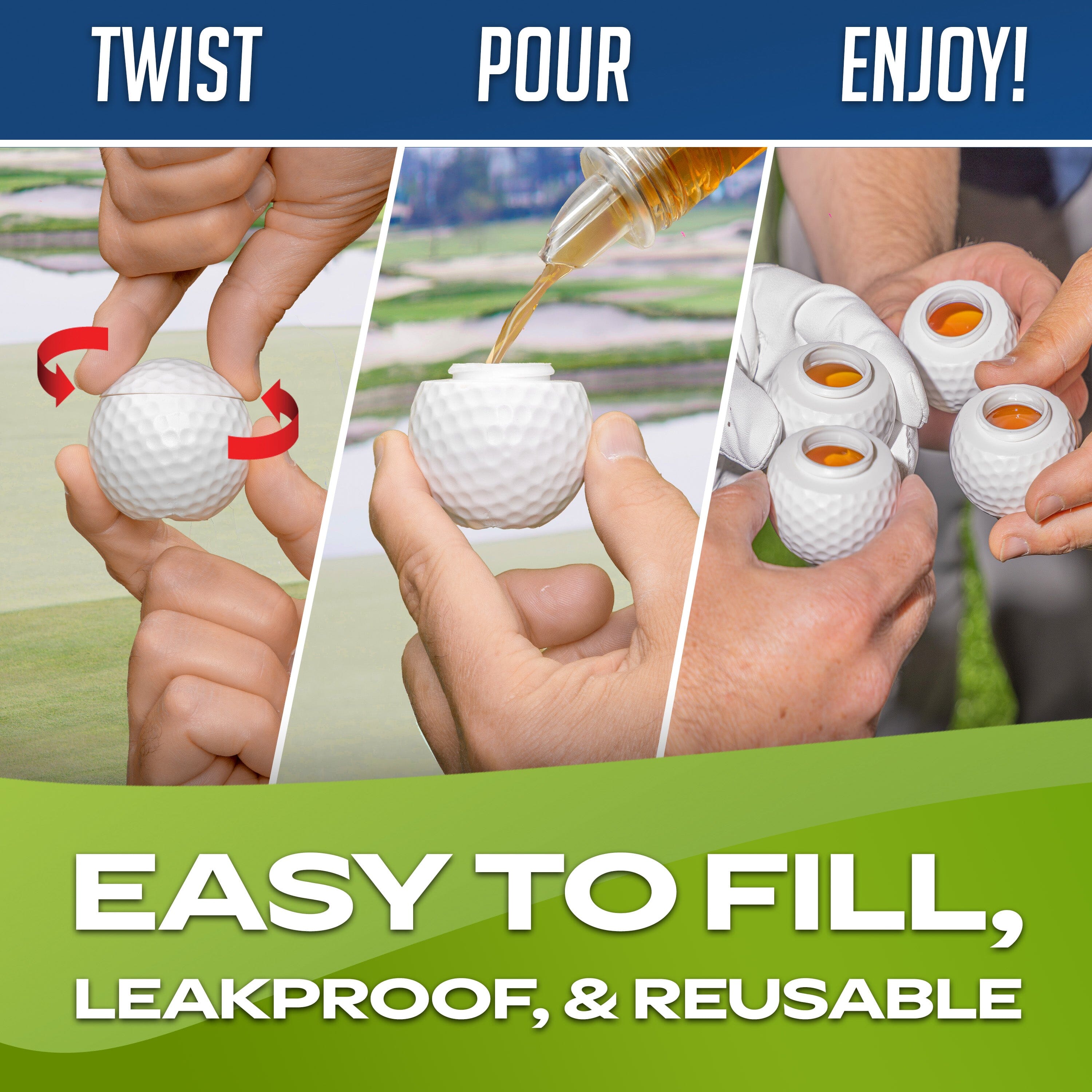 GoSports Mulligan Shots 144 Pack of Golf Ball Shot Glasses with Lids - Funny Golf Gifts for Men