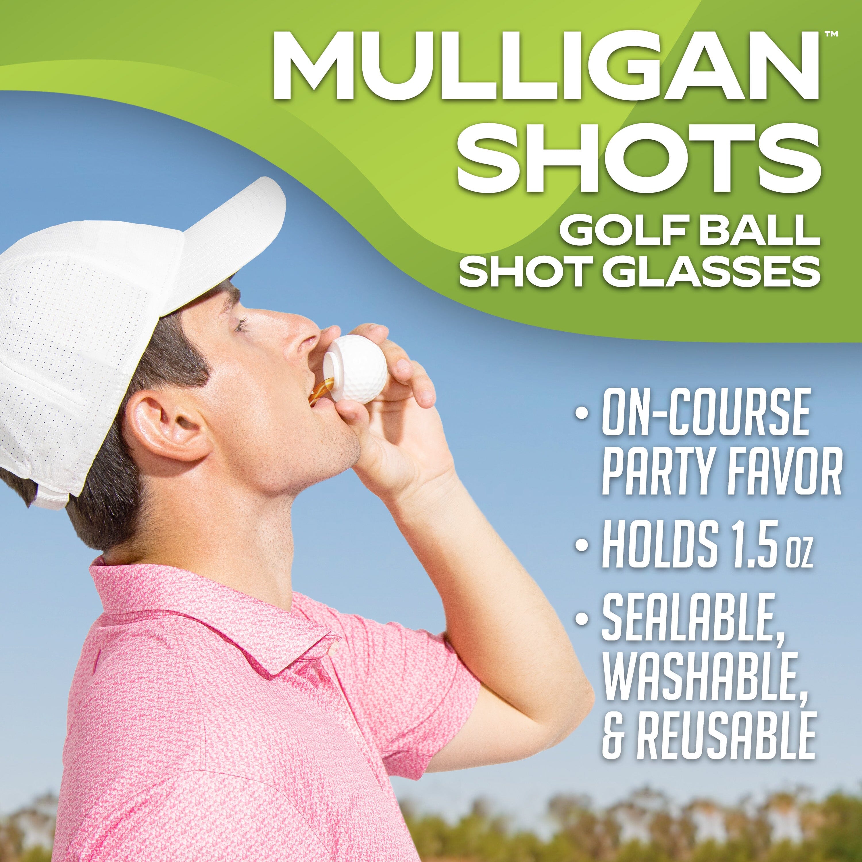 GoSports Mulligan Shots 144 Pack of Golf Ball Shot Glasses with Lids - Funny Golf Gifts for Men