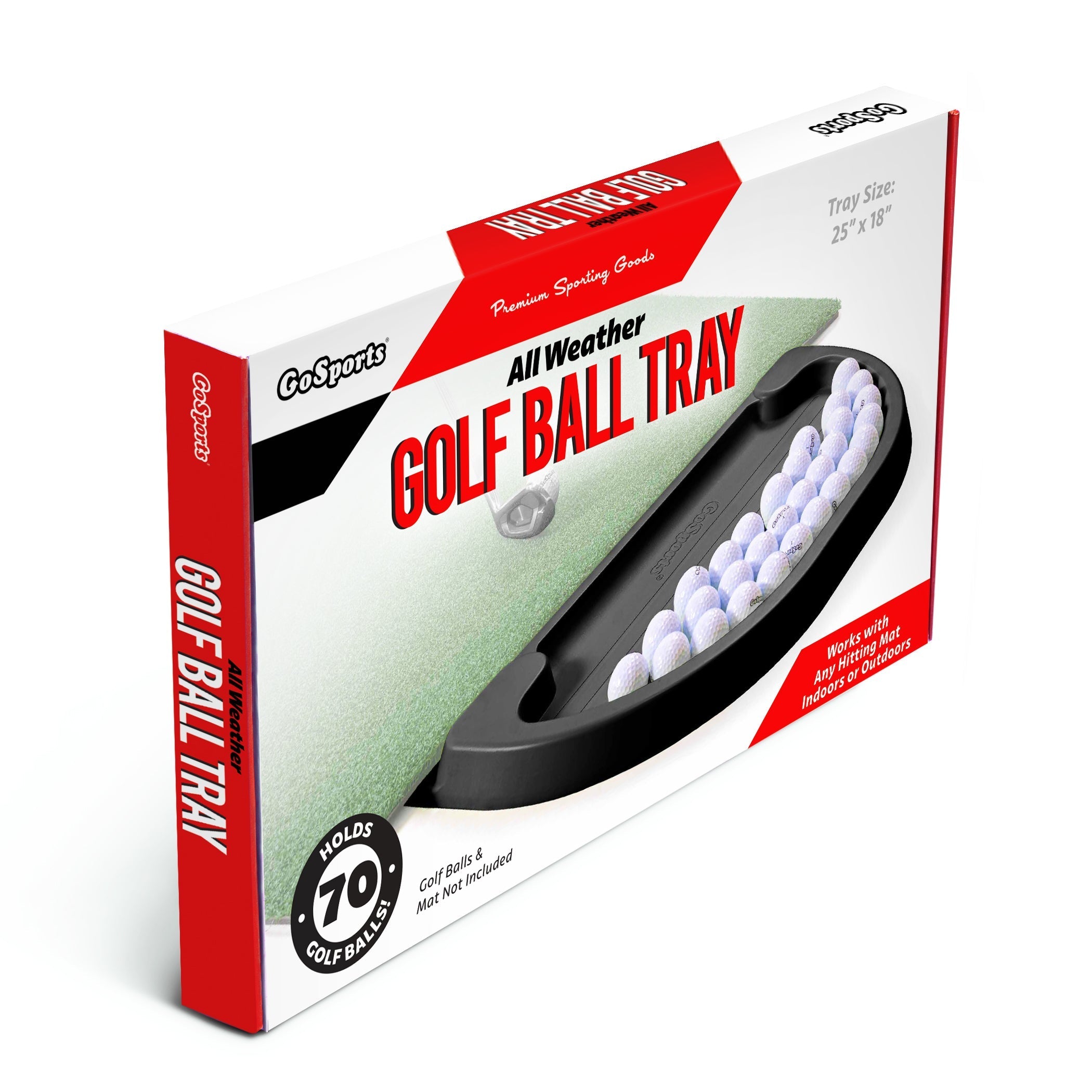 GoSports All-Weather Golf Ball Tray for Practice and Driving Range – Durable Outdoor Use