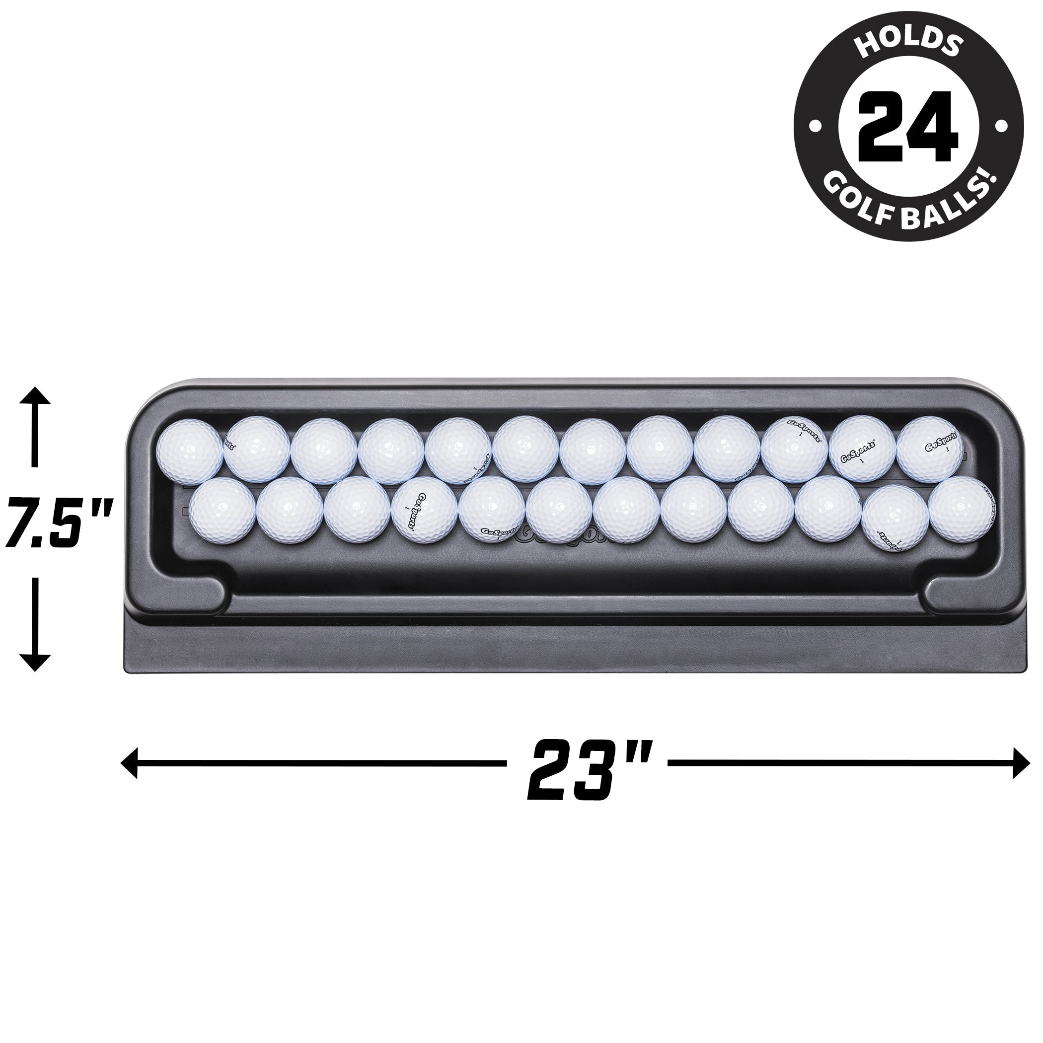 GoSports All-Weather Golf Ball Tray - 24 Ball Capacity for Practice and Driving Range Use