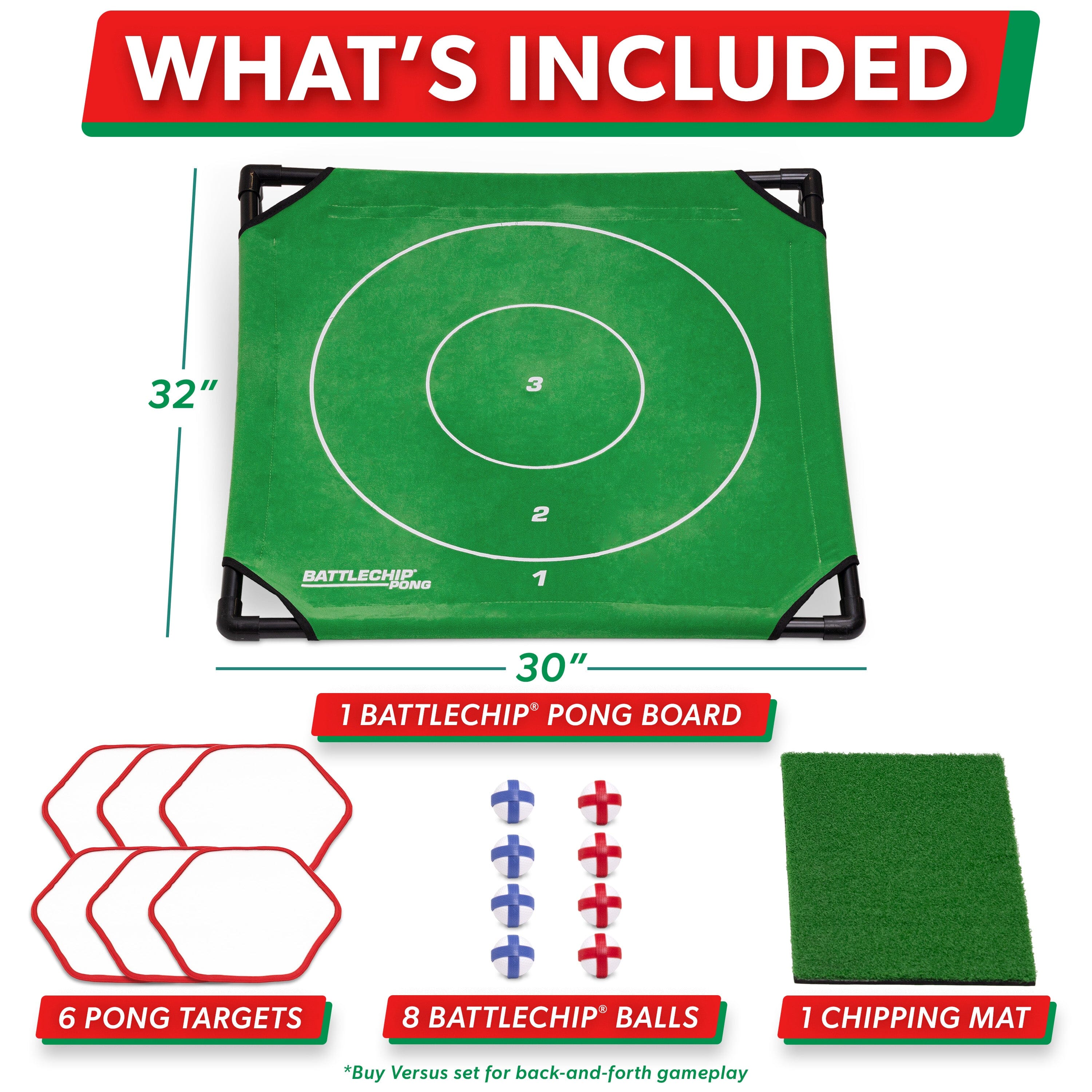 GoSports BattleChip Pong Chipping Golf Games For Adults and Families - Outdoor & Indoor Golf Game Set - Home, Backyard, Lawn, Beach, & More - 1 Board
