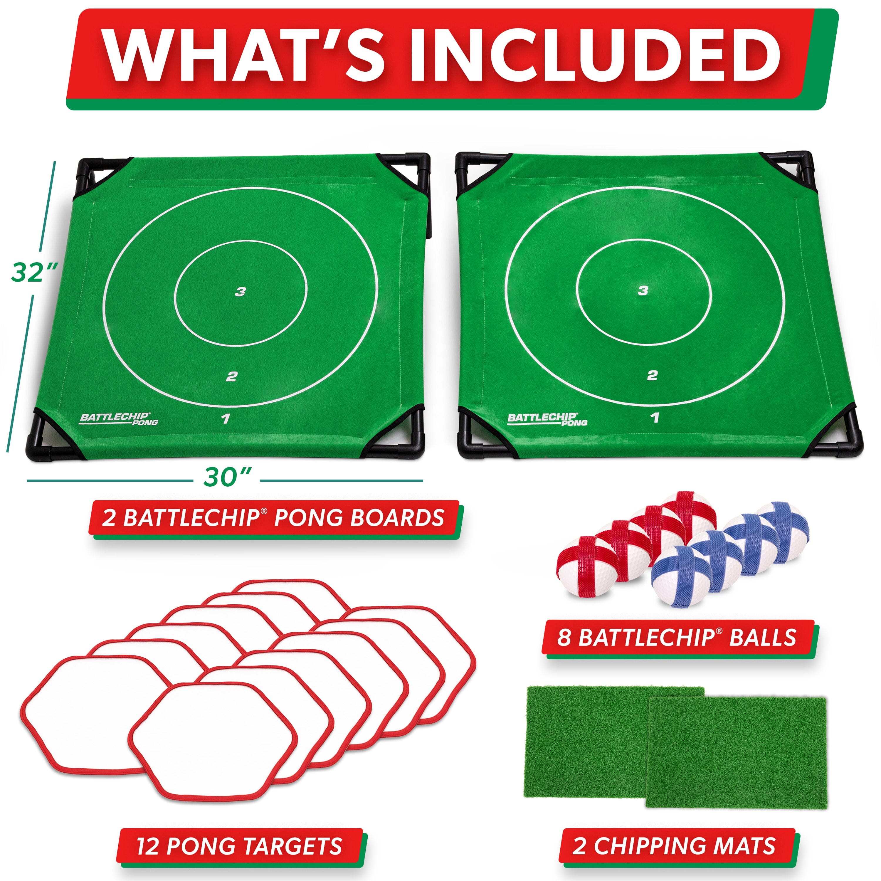 GoSports BattleChip Pong Chipping Golf Games For Adults and Families - Outdoor & Indoor Golf Game Set - Home, Backyard, Lawn, Beach, & More - 1 Board