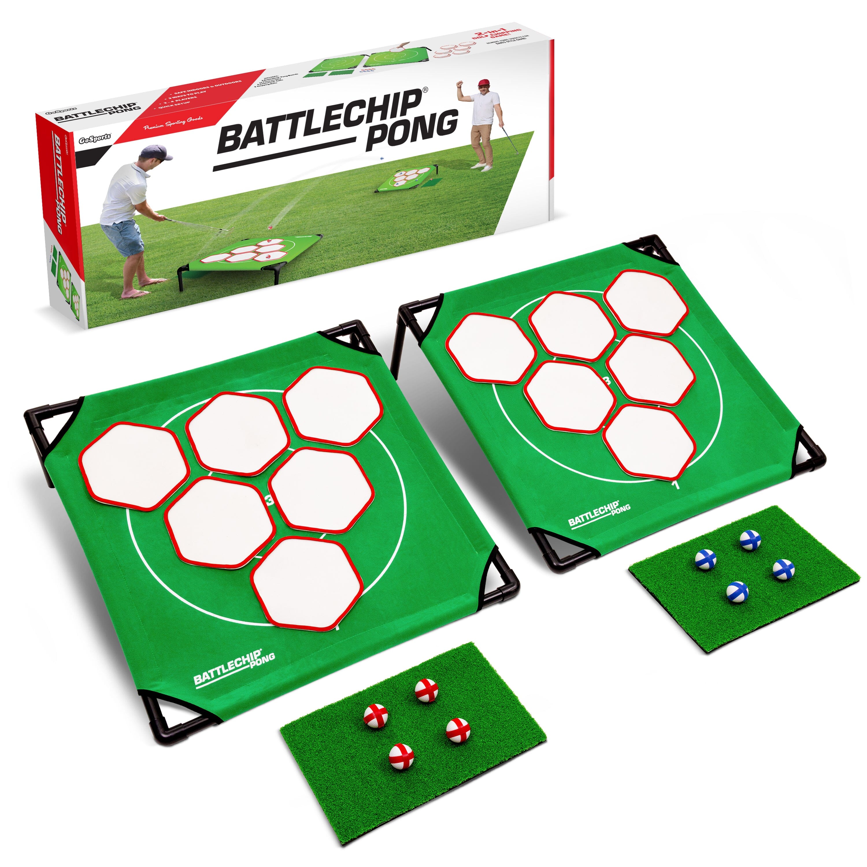GoSports BattleChip Pong Chipping Golf Games For Adults and Families - Outdoor & Indoor Golf Game Set - Home, Backyard, Lawn, Beach, & More - 1 Board
