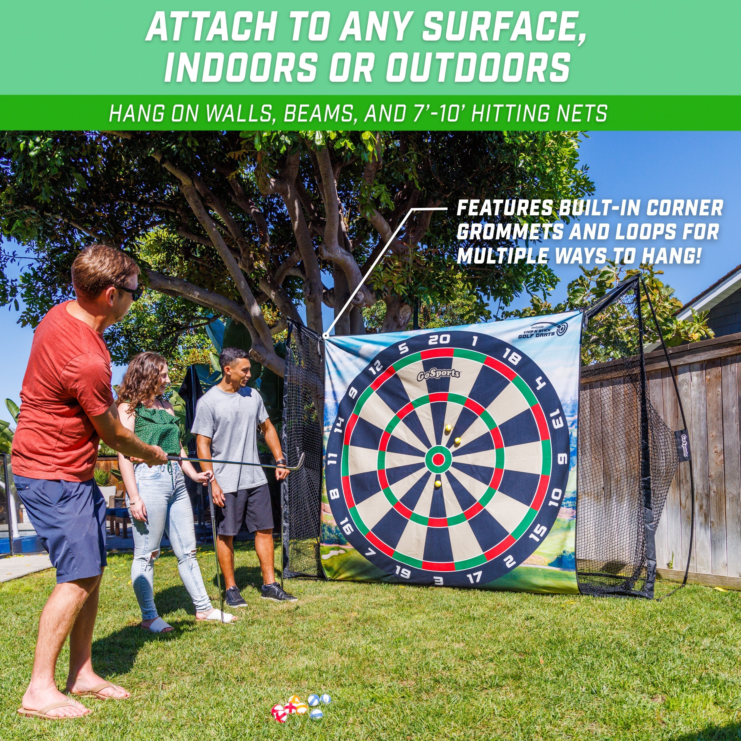 GoSports 6 ft Golf Darts Chipping Game with Chip N' Stick Golf Balls