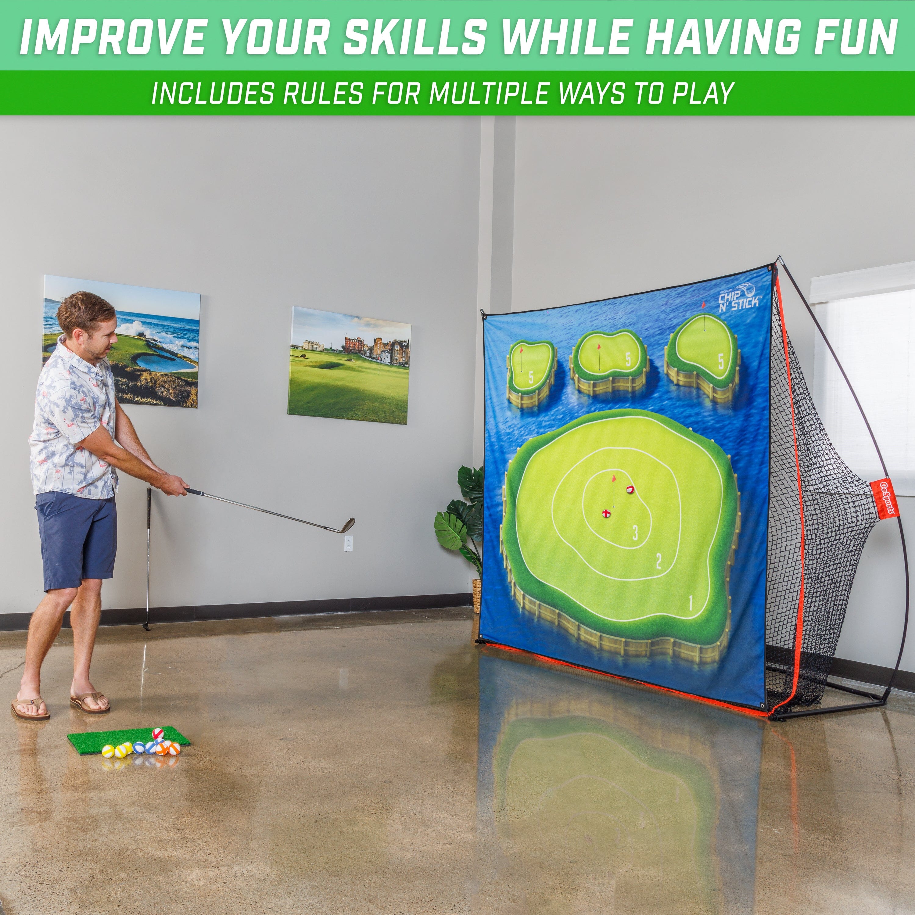 GoSports Chip N' Stick Golf Islands Chipping Game