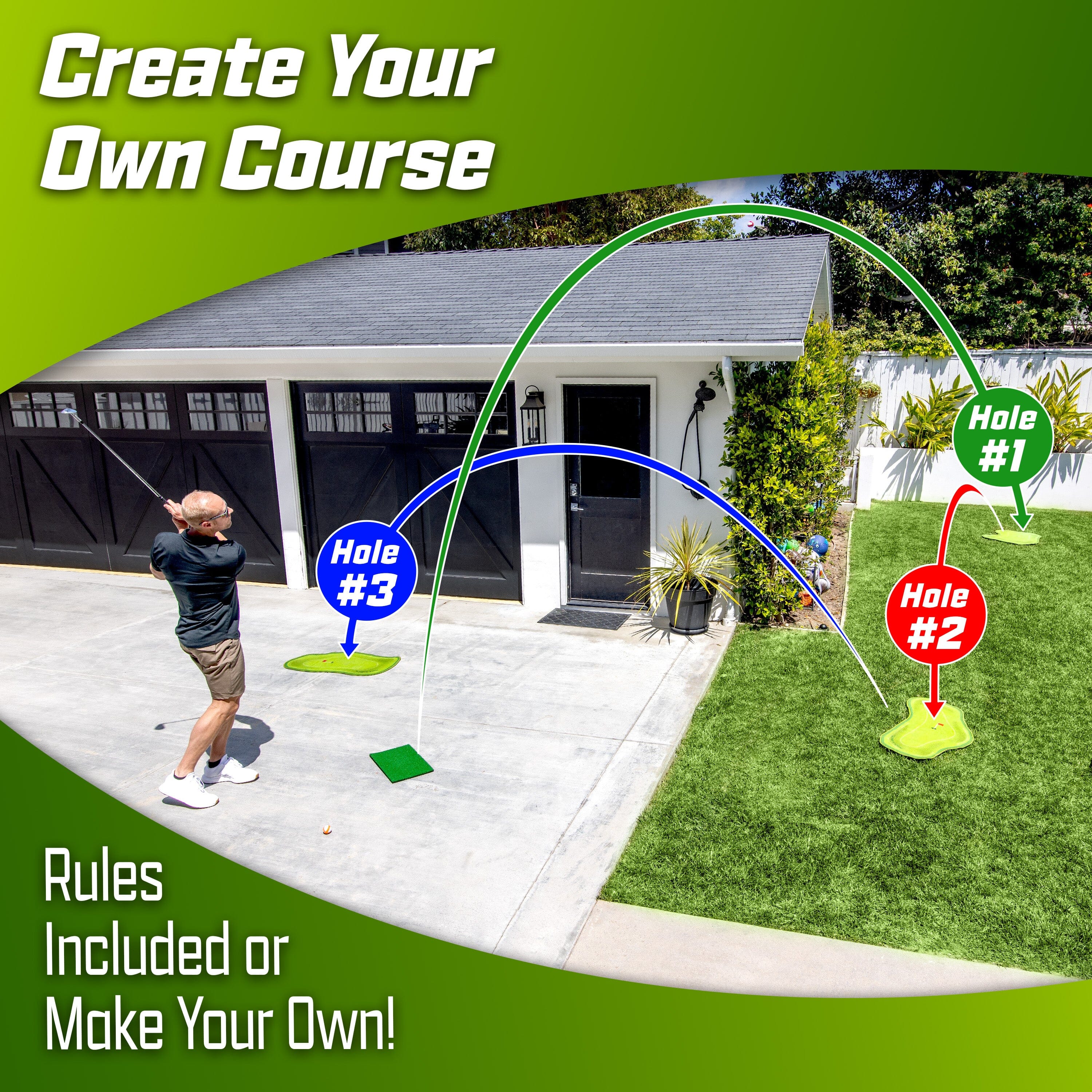 GoSports Chip N' Stick Links - Indoor & Outdoor Golf Game with Sticky Balls and Chipping Mat