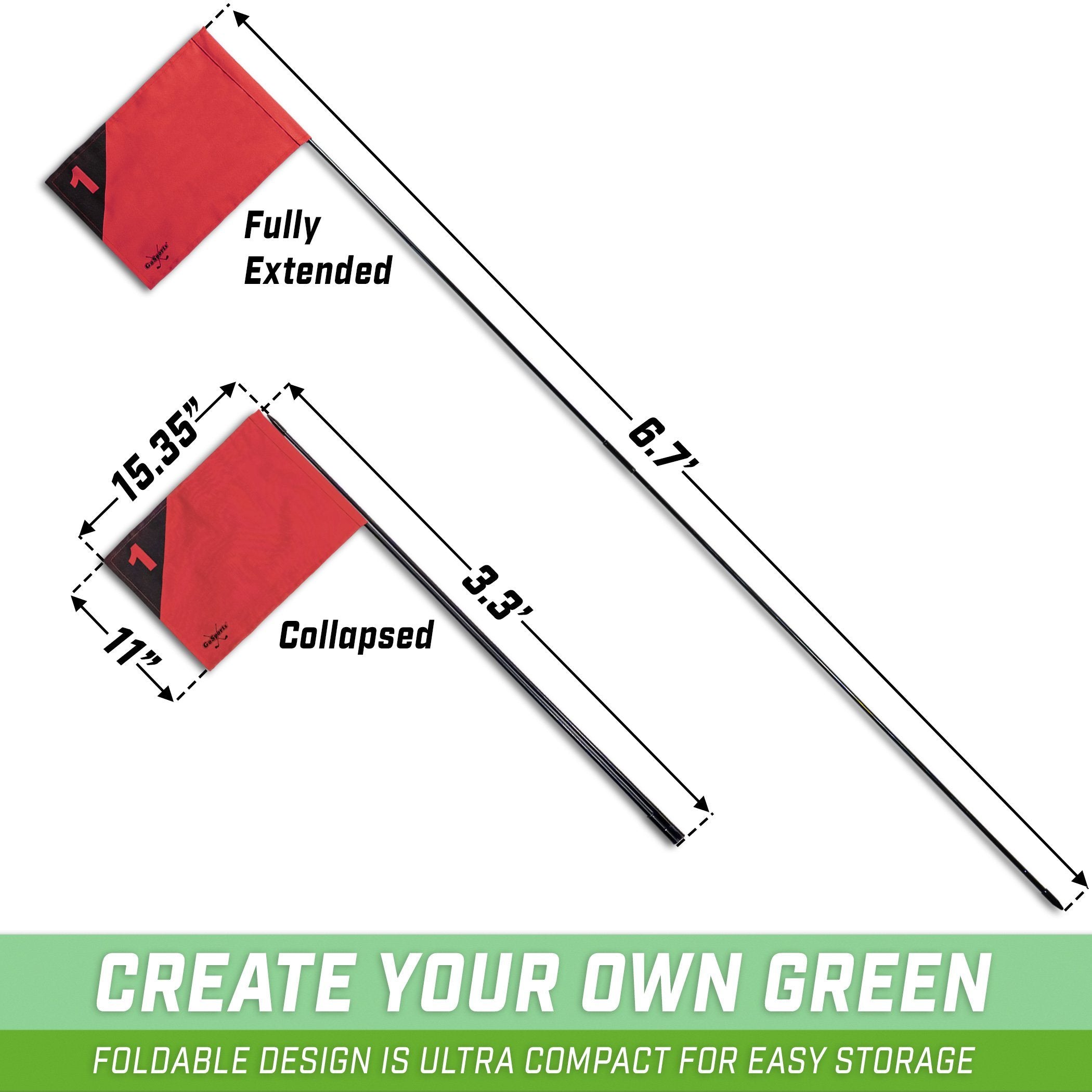 GoSports Golf Flags - 3-Pack