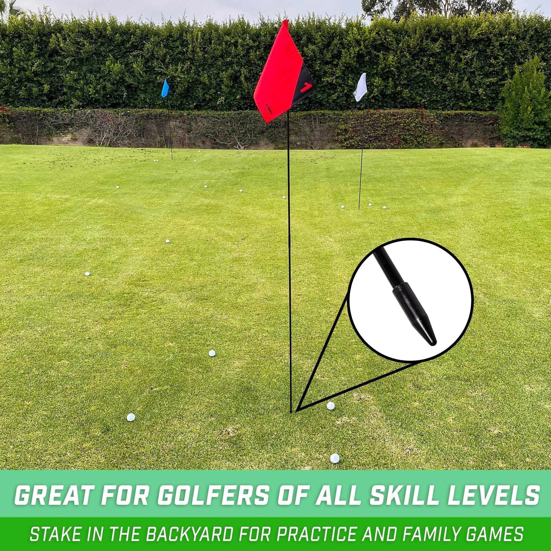 GoSports Golf Flags - 3-Pack