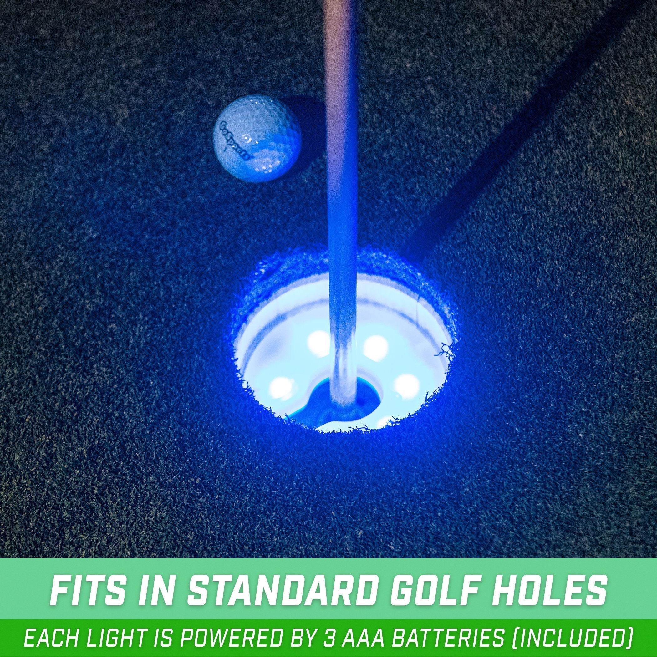 GoSports Light-Up Golf Hole Lights - 3-Pack