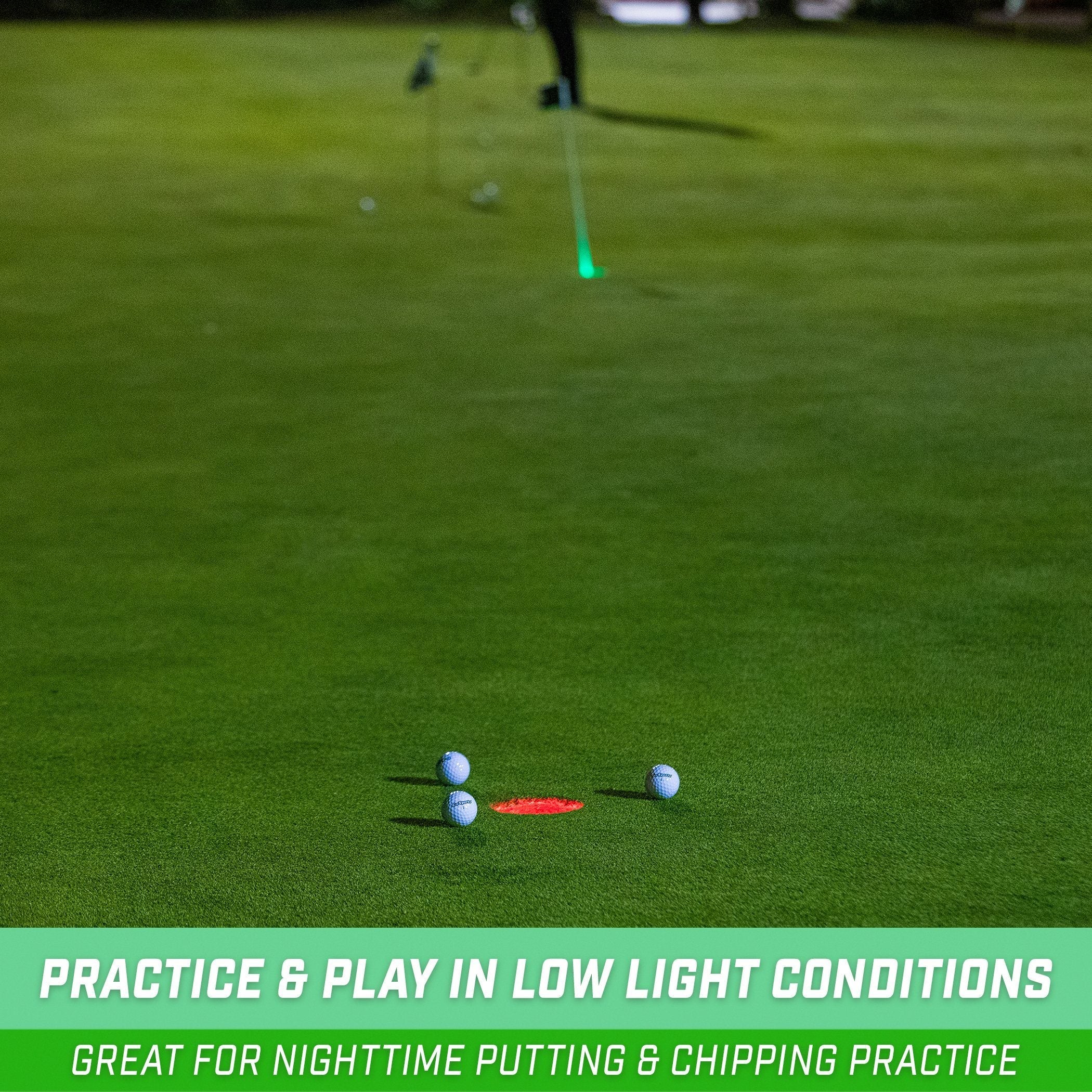 GoSports Light-Up Golf Hole Lights - 3-Pack