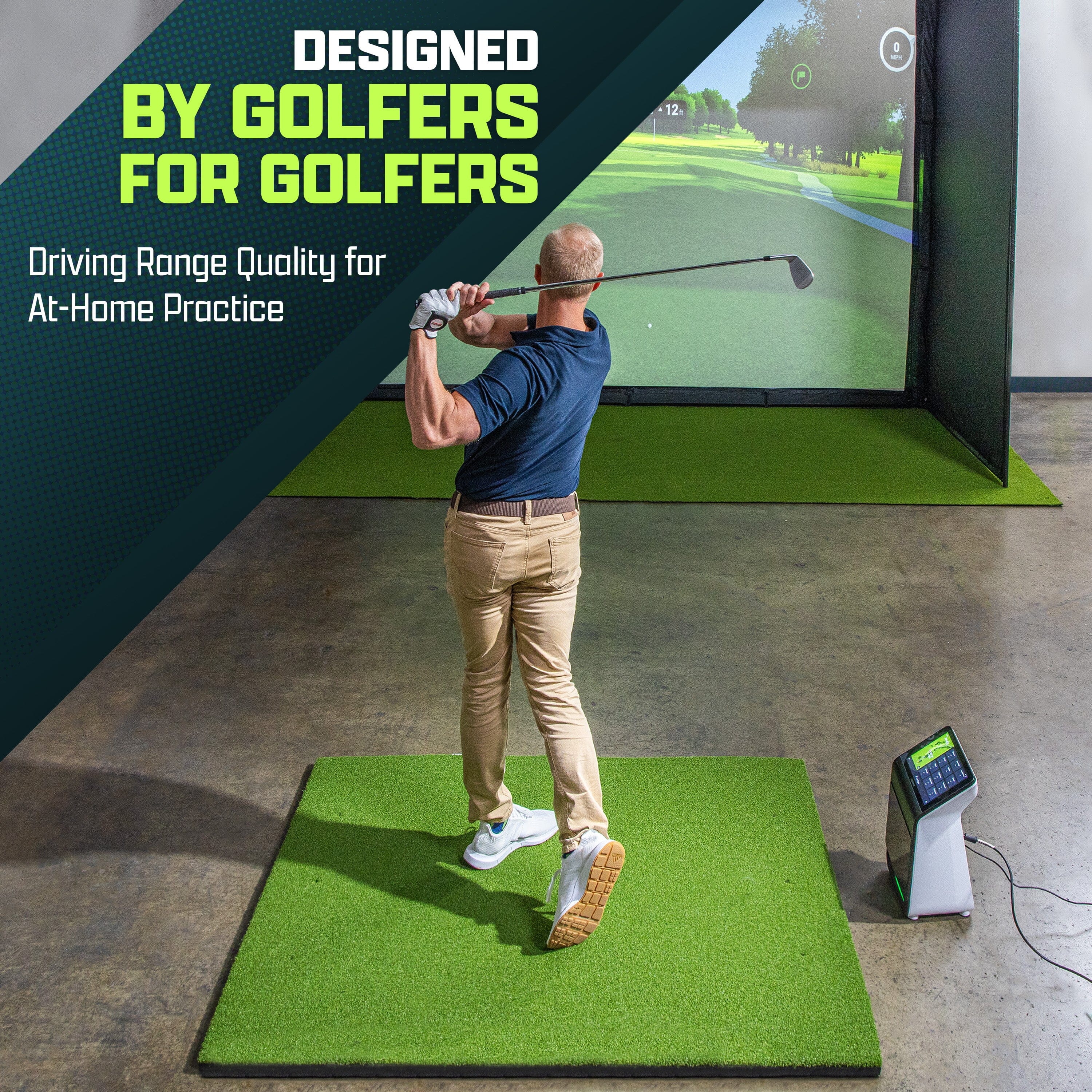 GoSports Golf Hitting Mat - ELITE 5 x 4 ft - 15 mm Artificial Turf Training Mat