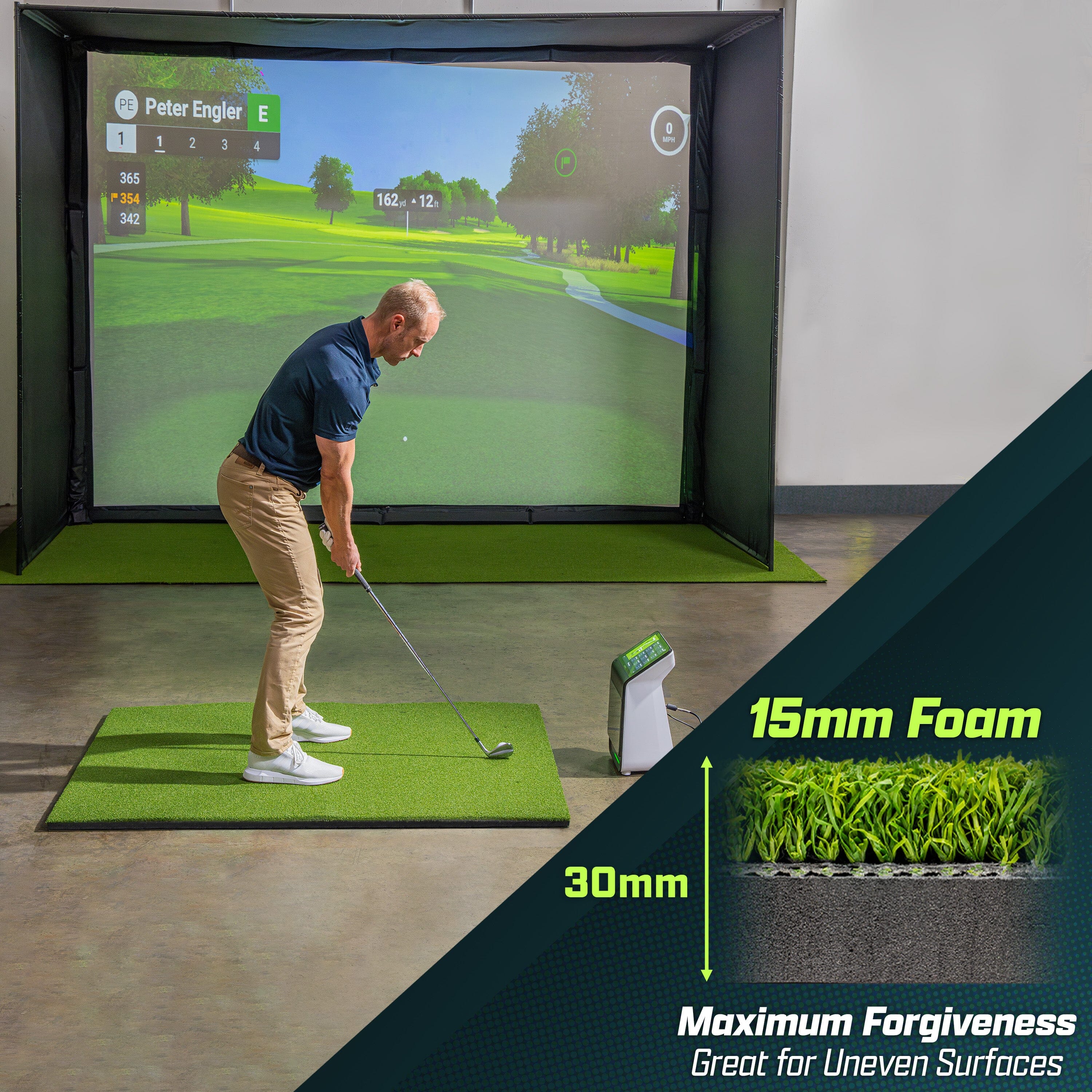 GoSports Golf Hitting Mat - ELITE 5 x 4 ft - 15 mm Artificial Turf Training Mat