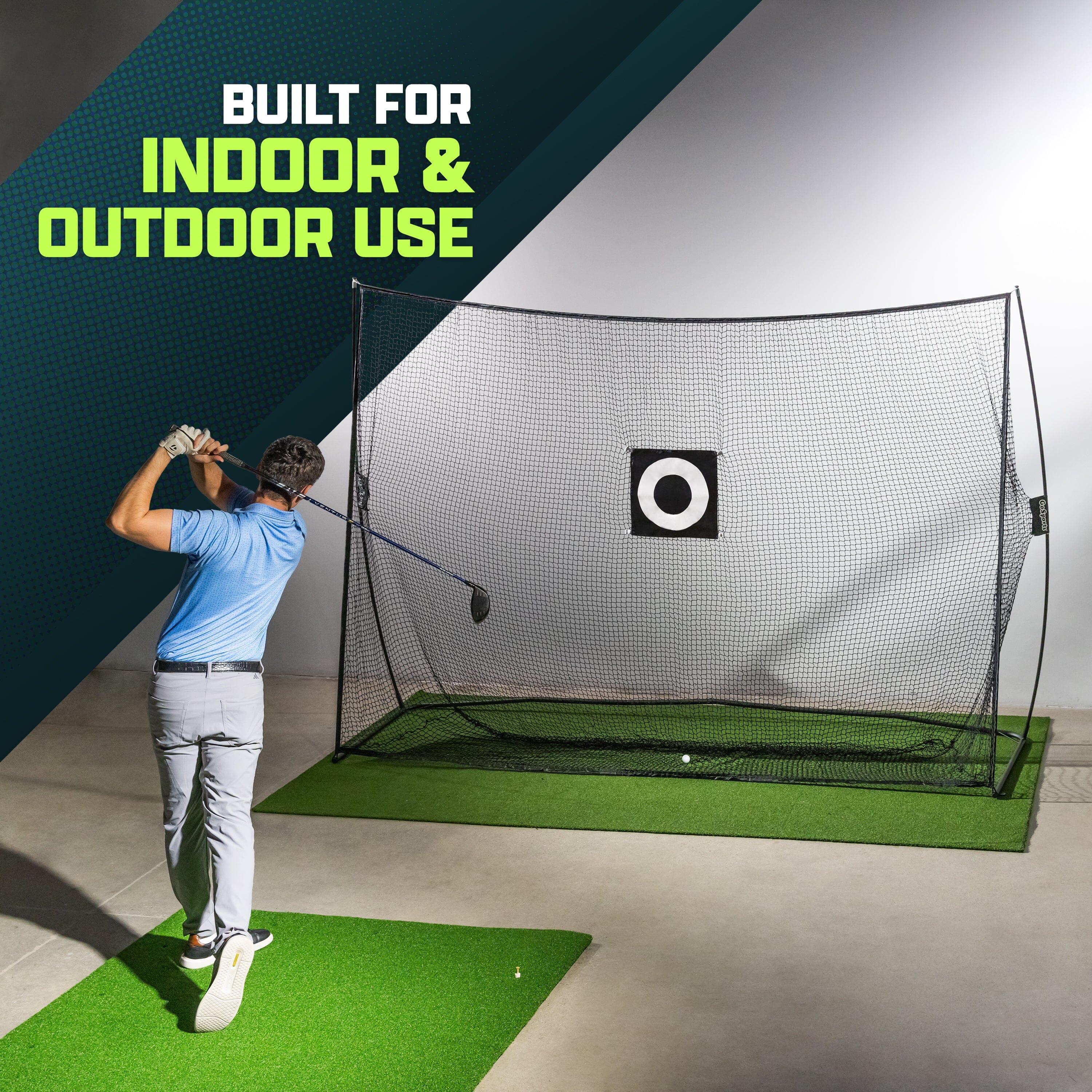 GoSports 10 ft x 7 ft Golf Practice Hitting Net Portable Training Net for Home & Range