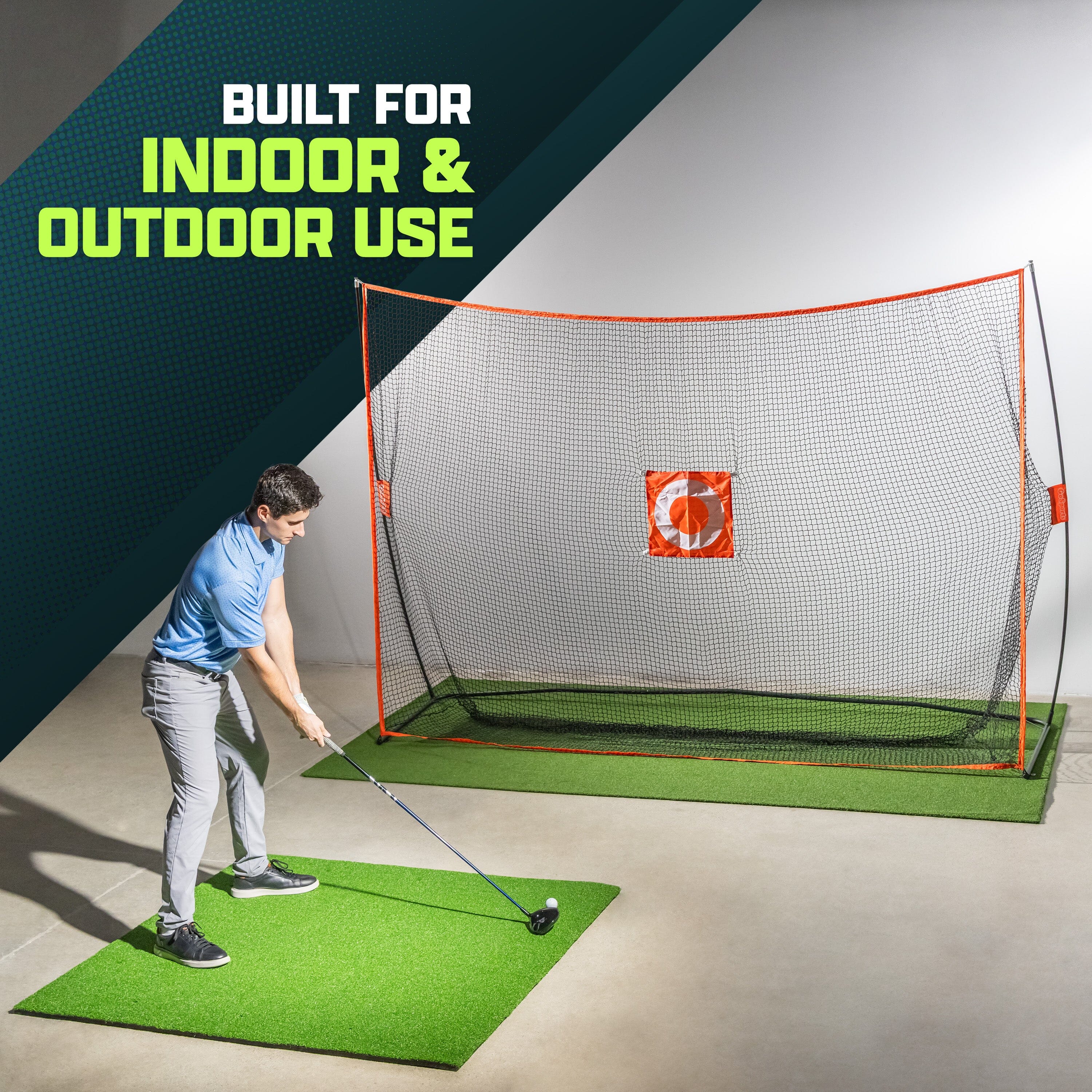 GoSports 10 ft x 7 ft Golf Practice Hitting Net Portable Training Net for Home & Range