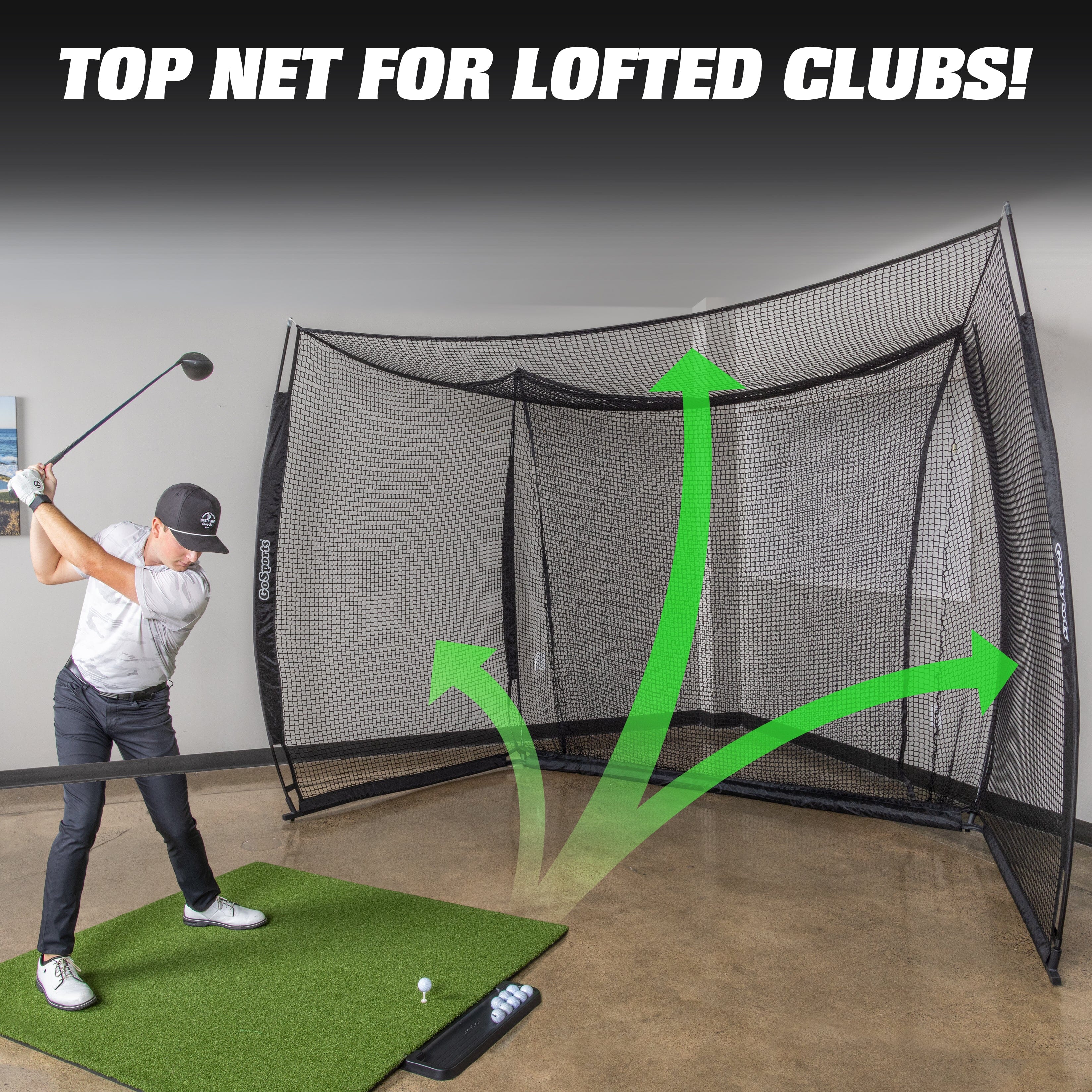 GoSports Range Cage 10 x 8 ft Golf Practice Hitting Net - Classic Net