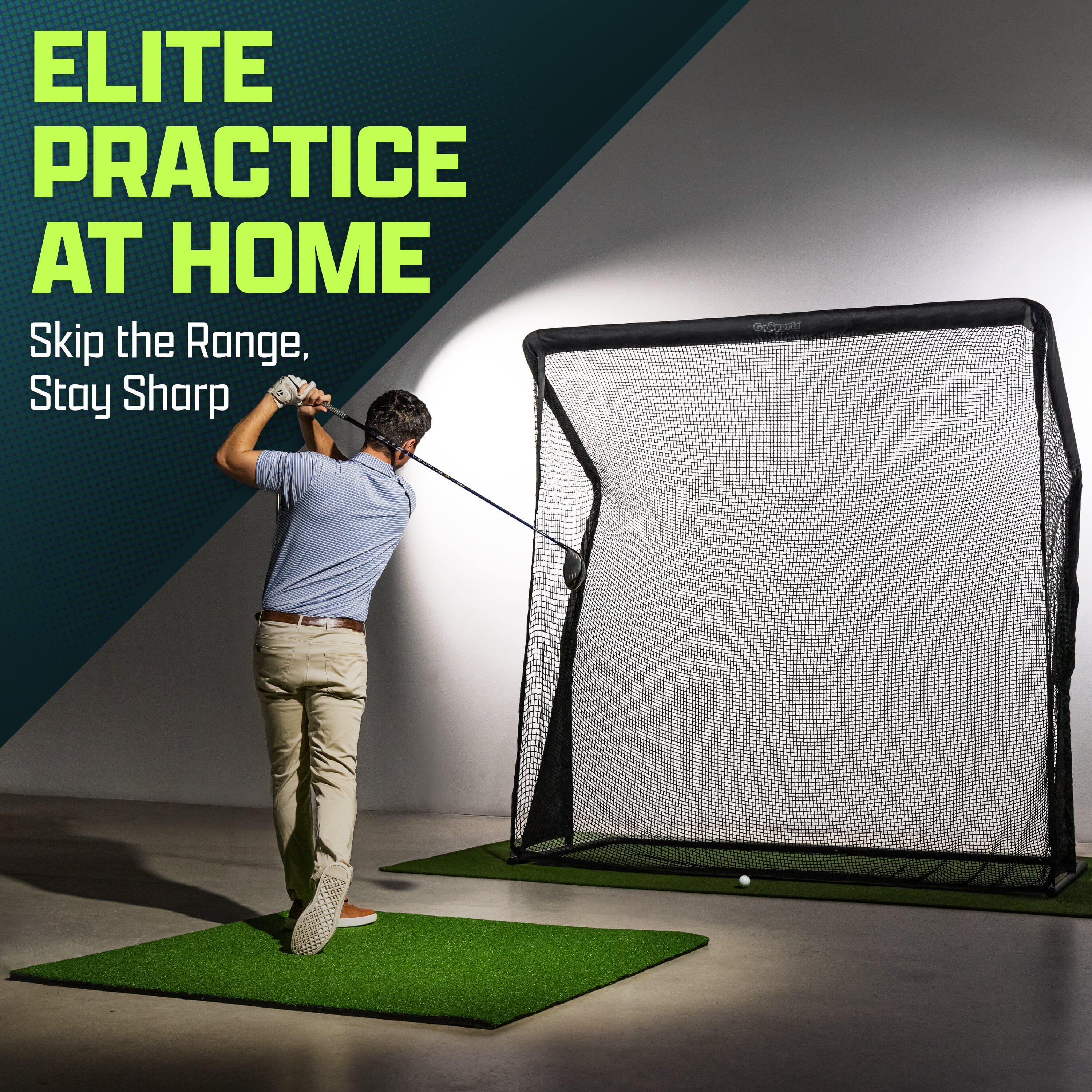 GoSports Elite Golf Practice Net with Steel Frame - Choose 10' or 7' Size