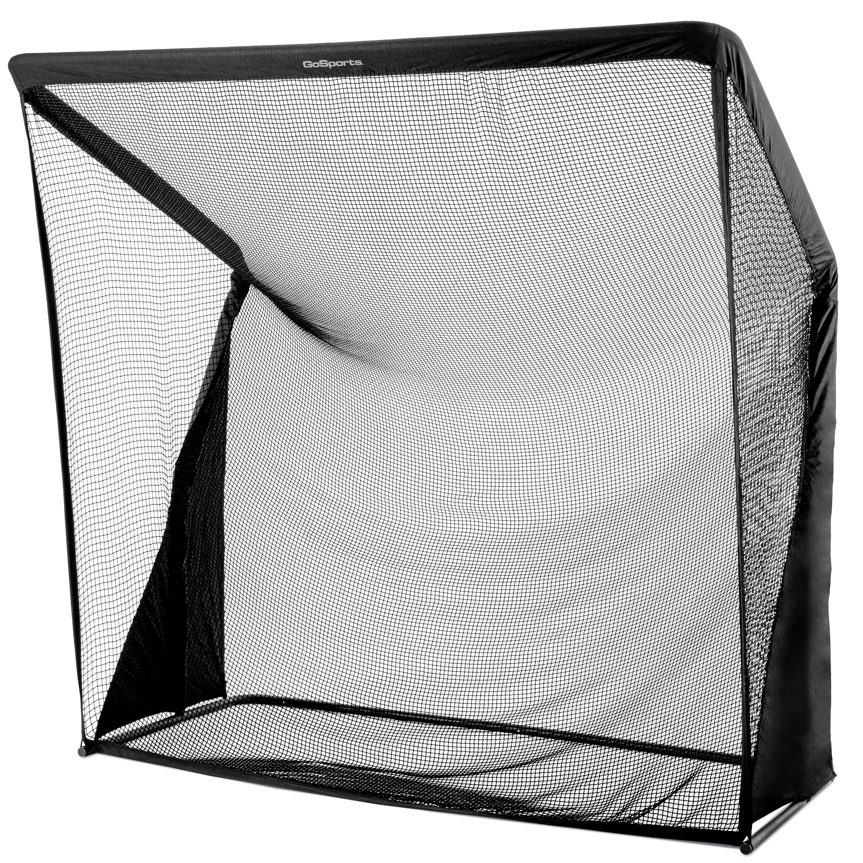 GoSports 8 x 8 ft ELITE Golf Net with LoftGuard Canopy and Steel Frame - Indoor & Outdoor Practice Golf Hitting Net