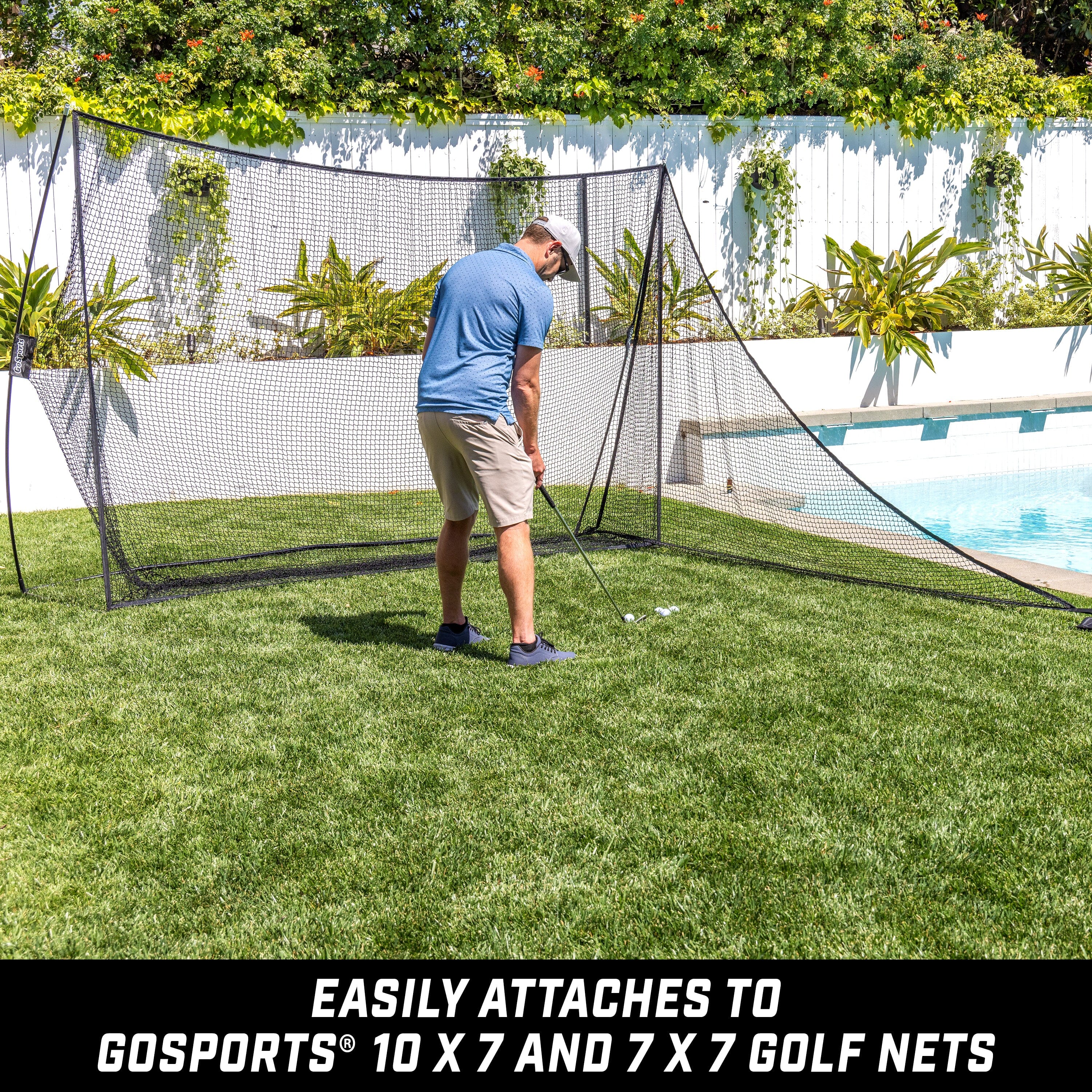 GoSports Shank Net Attachment for Golf Hitting Nets - Black