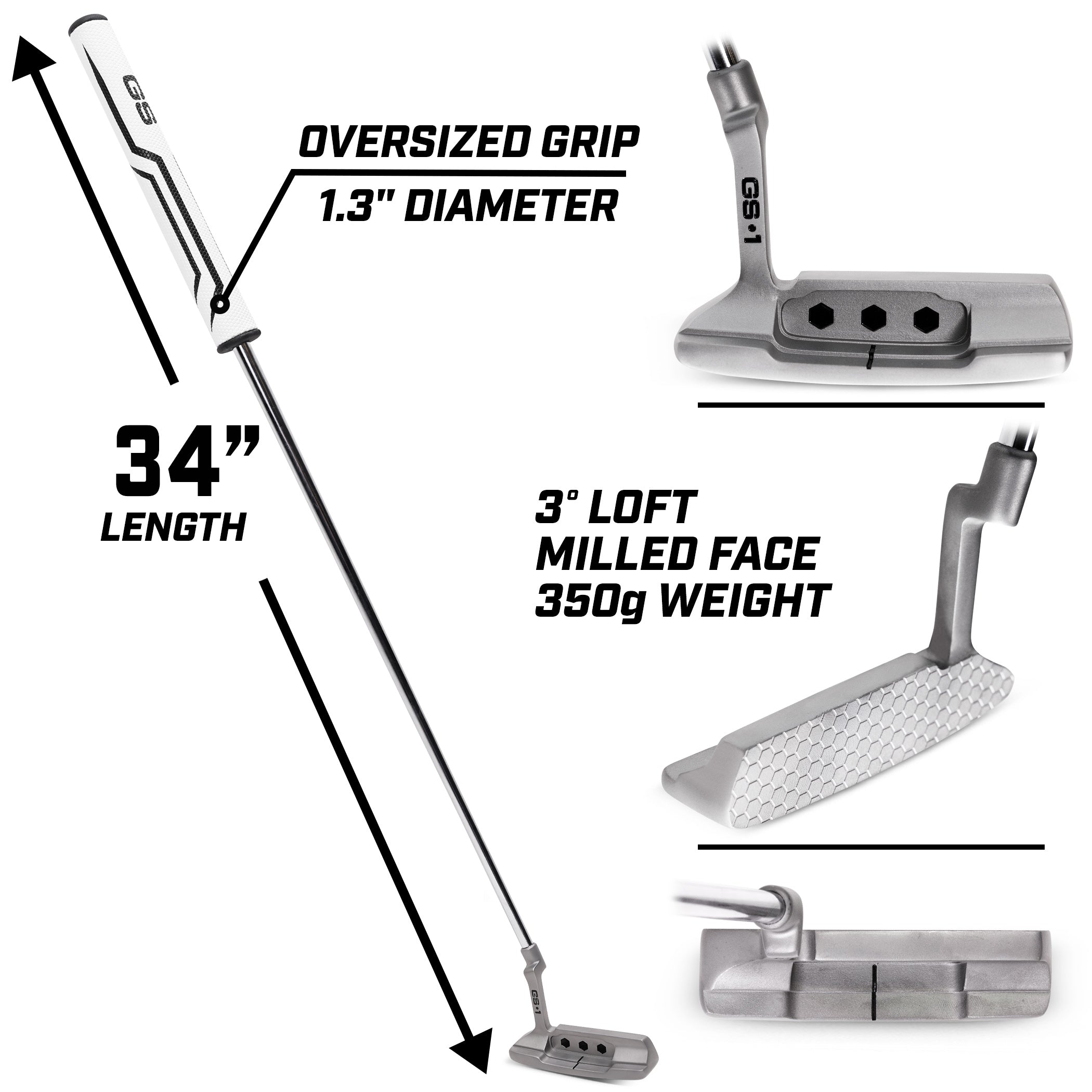 GoSports GS1 Tour Golf Blade Putter - Professional Precision Putting Performance