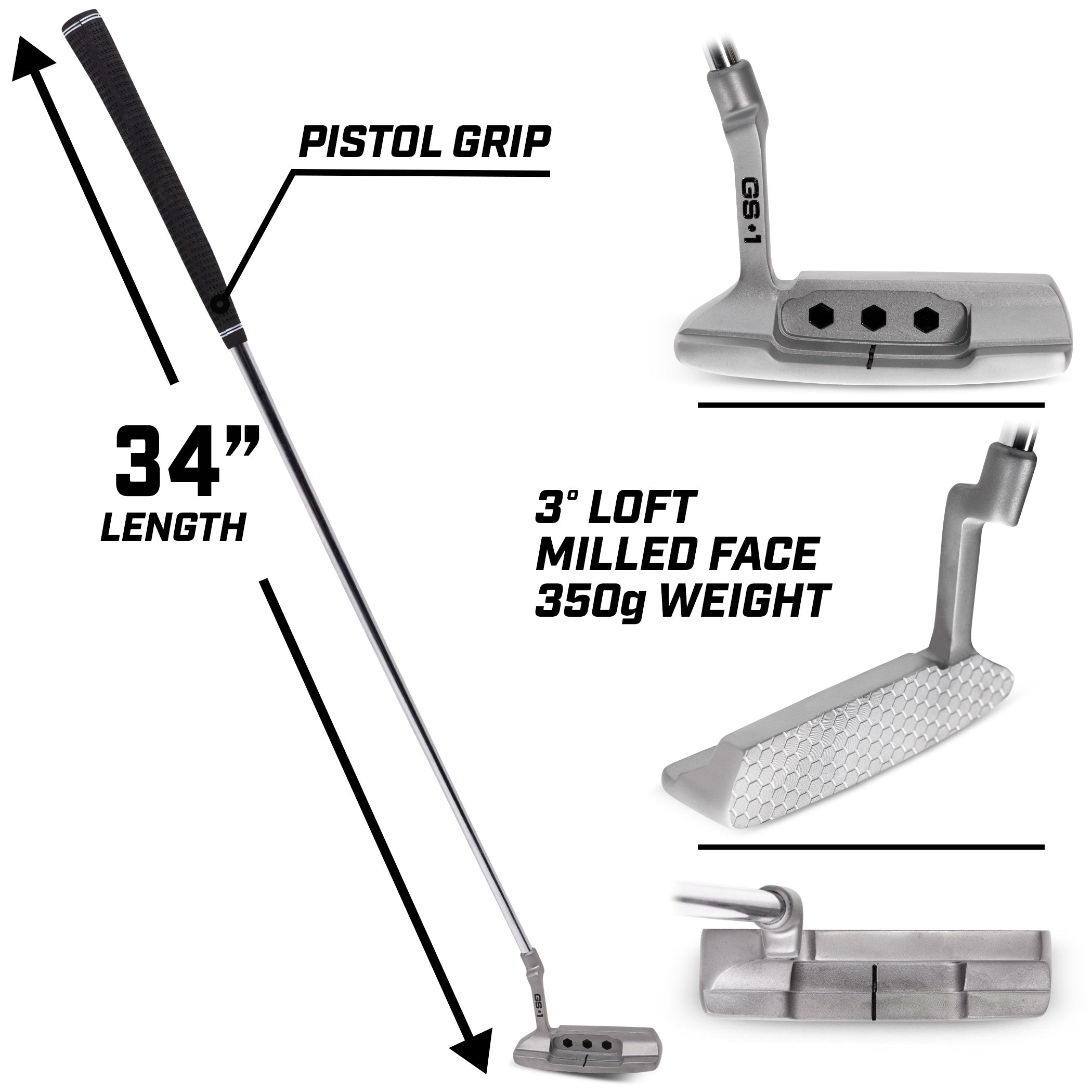 GoSports GS1 Tour Golf Blade Putter - Professional Precision Putting Performance