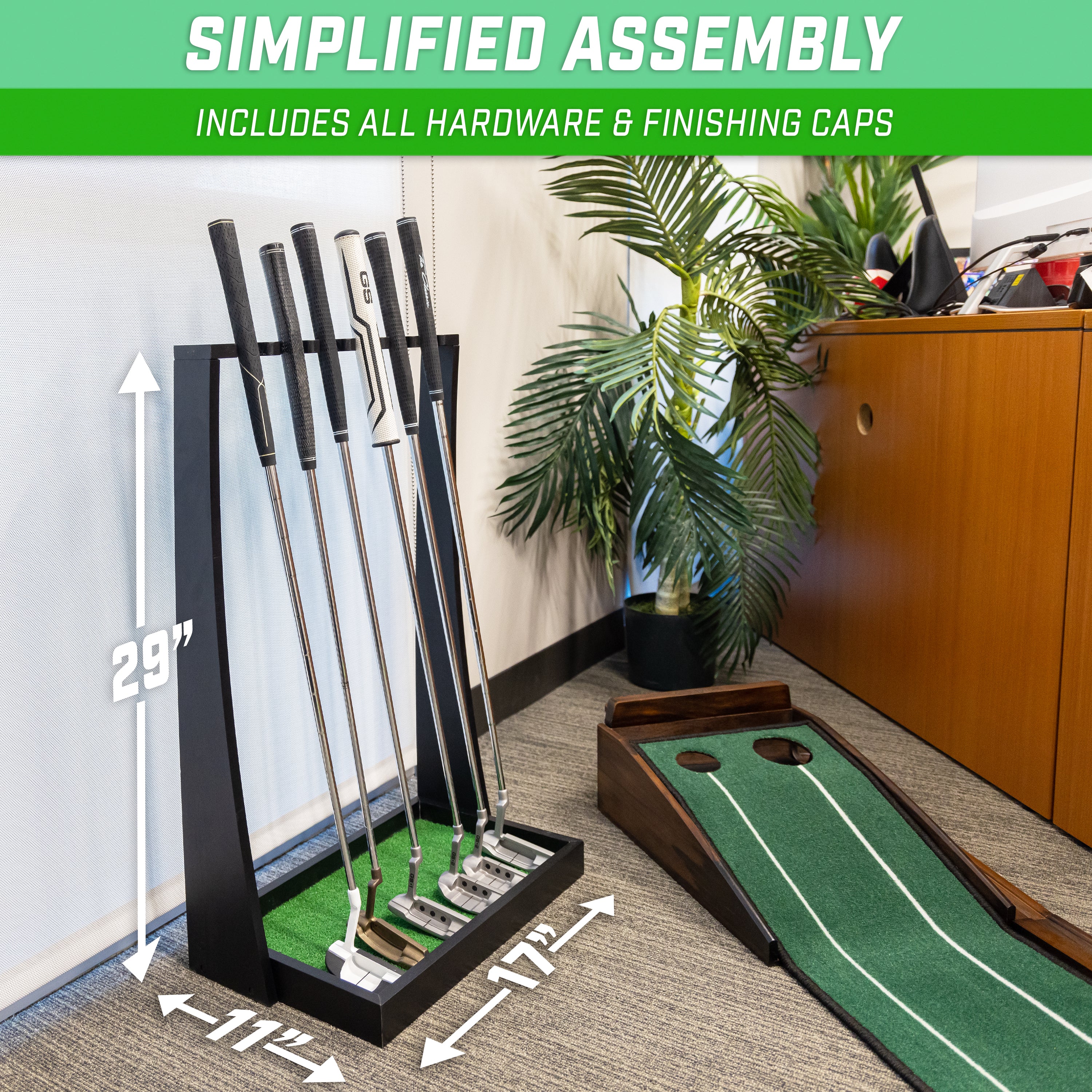 GoSports Premium Golf Putter Stand - Black