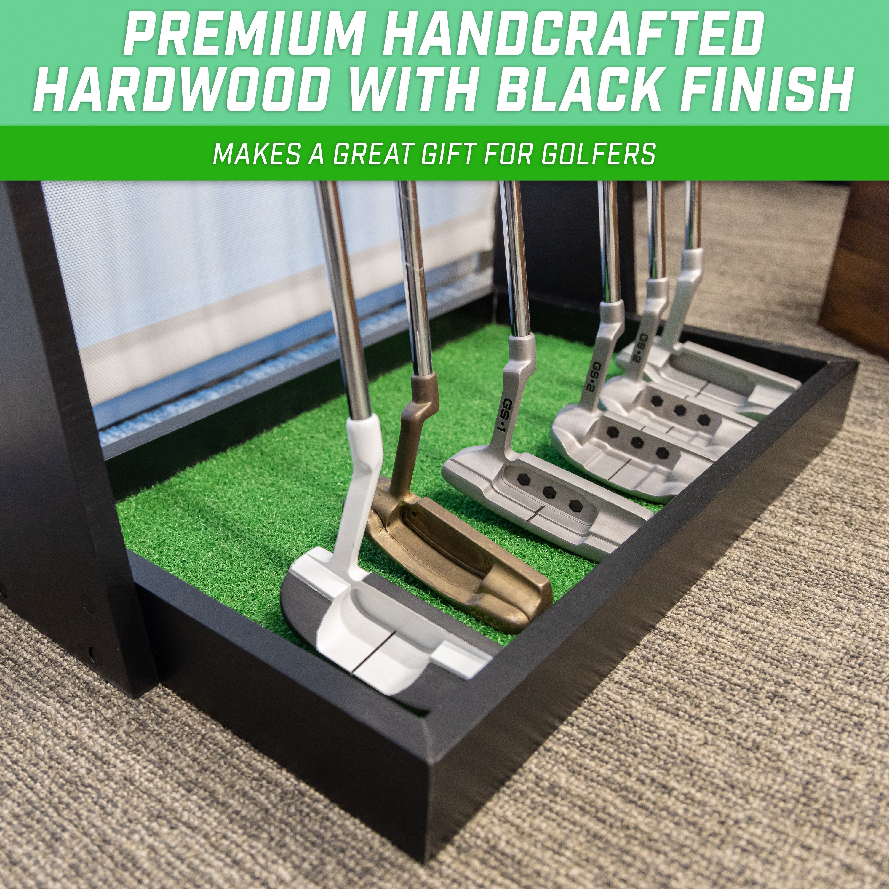 GoSports Premium Golf Putter Stand - Black