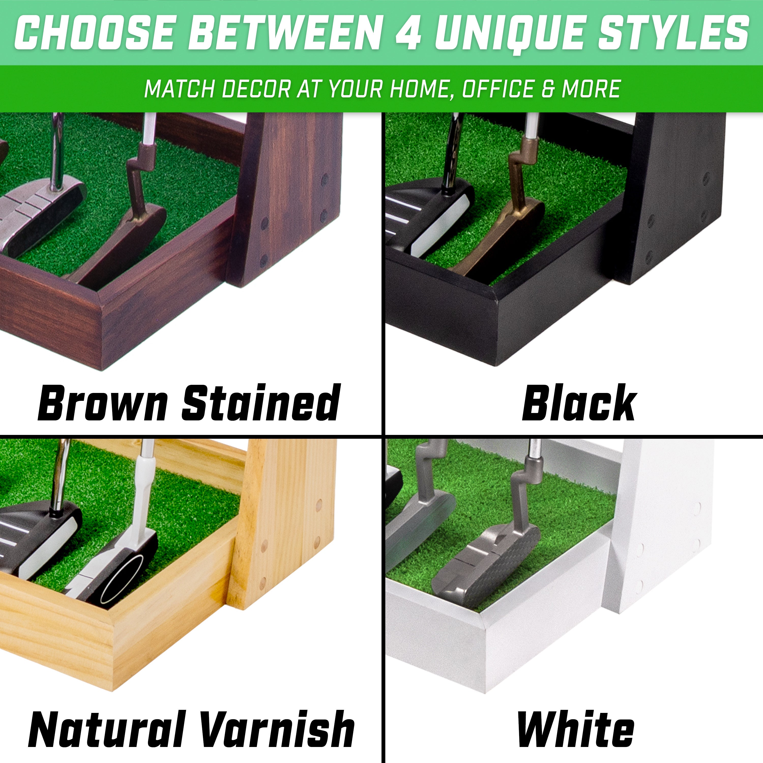 GoSports Premium Golf Putter Stand - Black