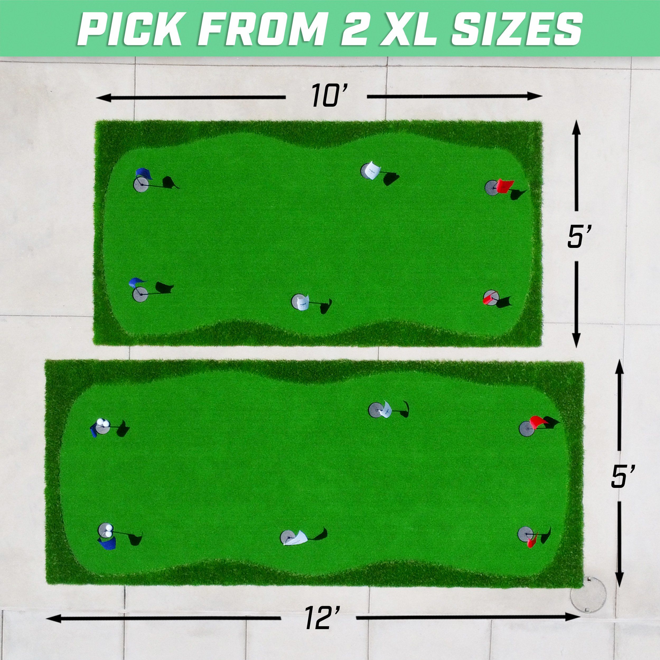 GoSports 12 ft x 5 ft Golf Putting Green Indoor/Outdoor