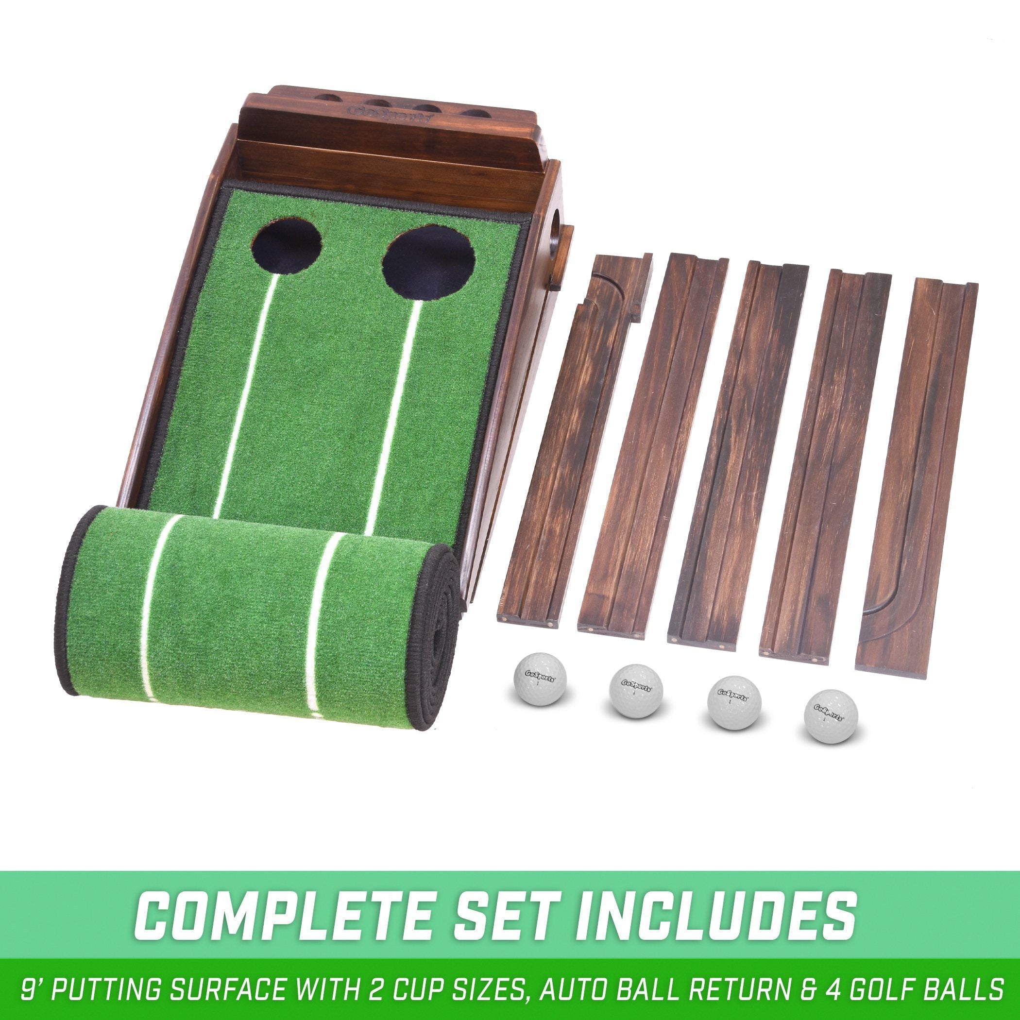 GoSports Pure Putt 9' Golf Putting Ramp - Premium Wood