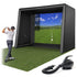 GoSports Commercial Grade Inflatable Golf Simulator Enclosure for Home - 12 x 9 ft Indoor & Outdoor Portable Hitting Cage with Golf Simulator Impact Screen - Includes Electric Pump and Storage Case