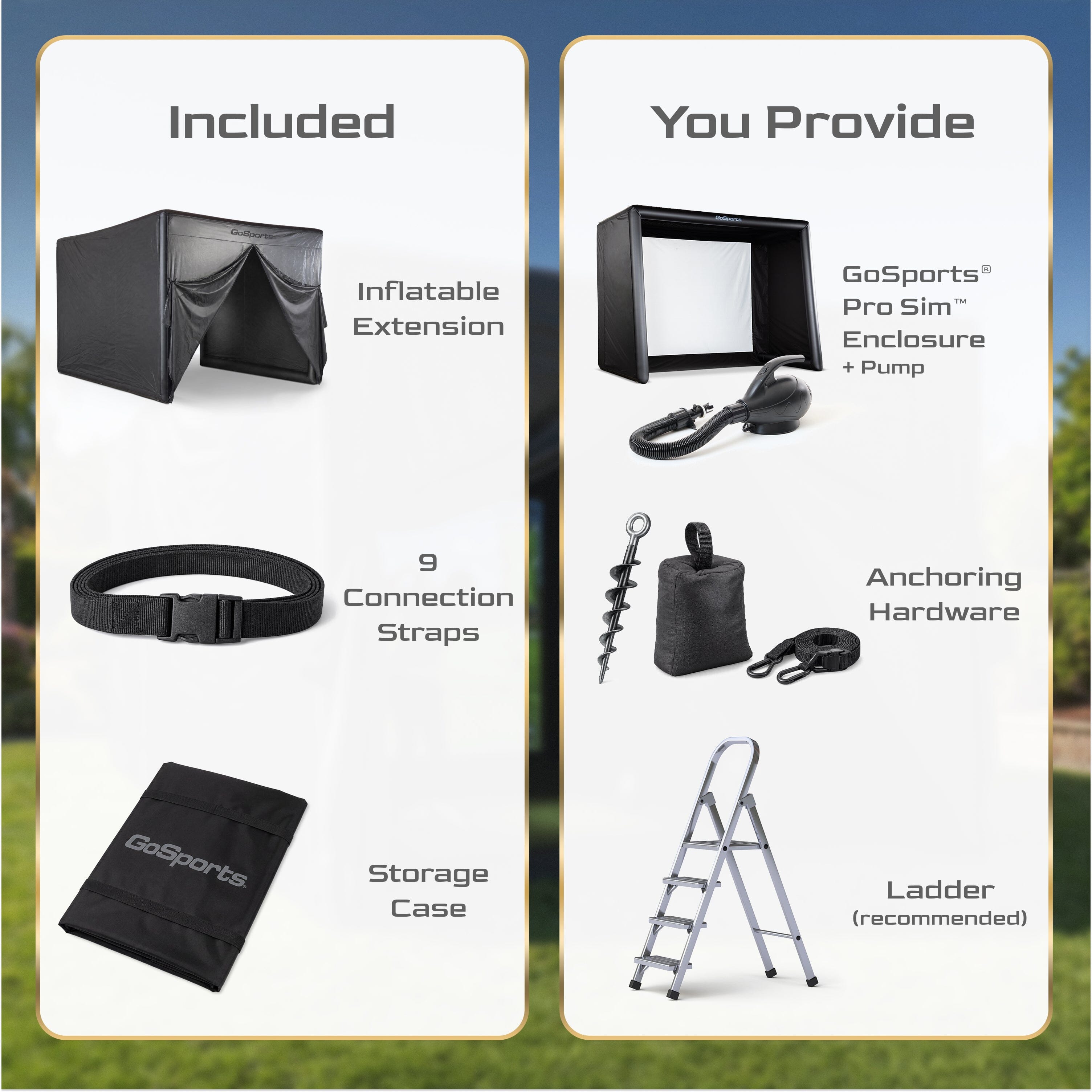 GoSports Blackout Extension Add-on for 12 x 9 ft Inflatable Golf Simulator Enclosure - Instant Golf Simulator Studio for Immersive Training and Entertaining