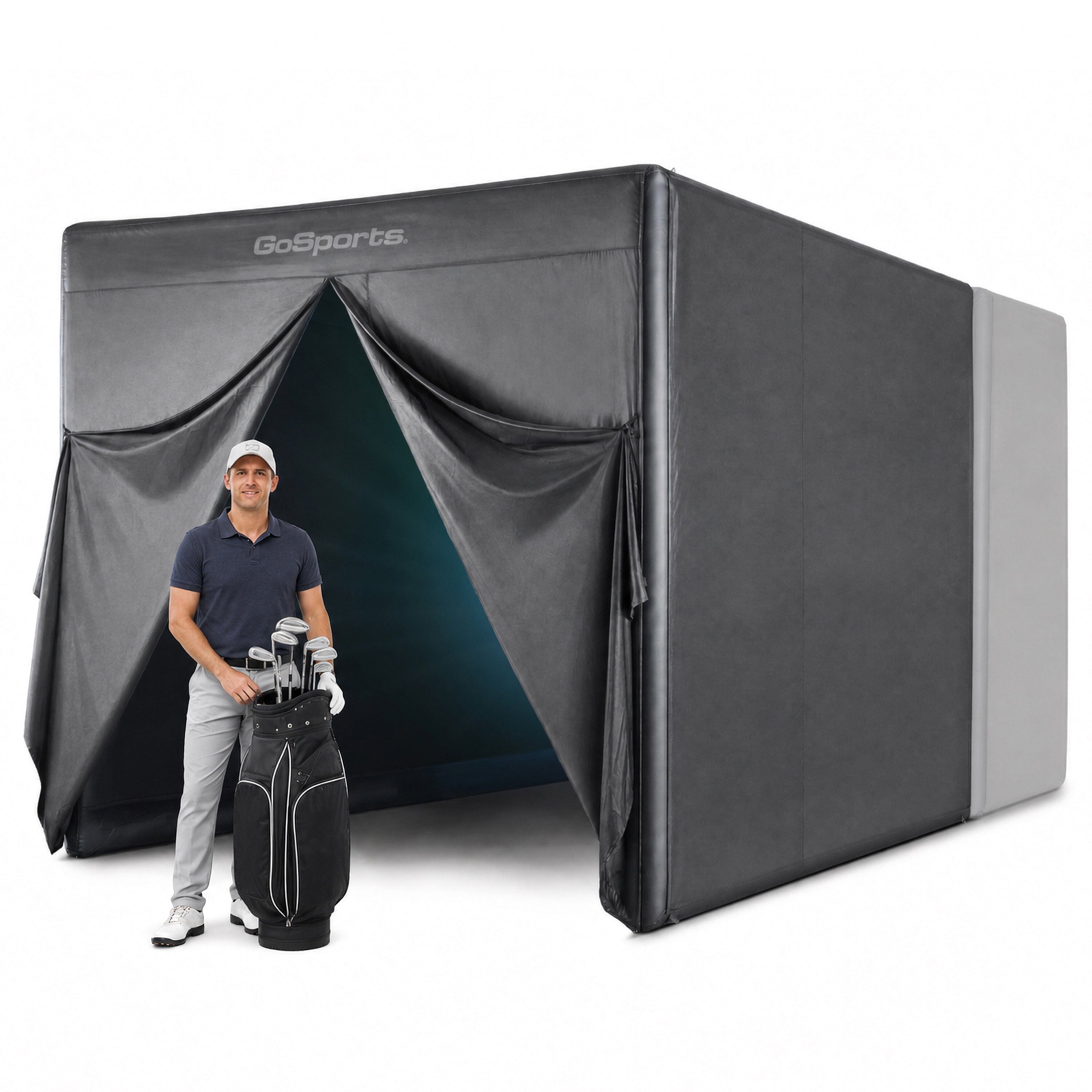 GoSports Blackout Extension Add-on for 12 x 9 ft Inflatable Golf Simulator Enclosure - Instant Golf Simulator Studio for Immersive Training and Entertaining