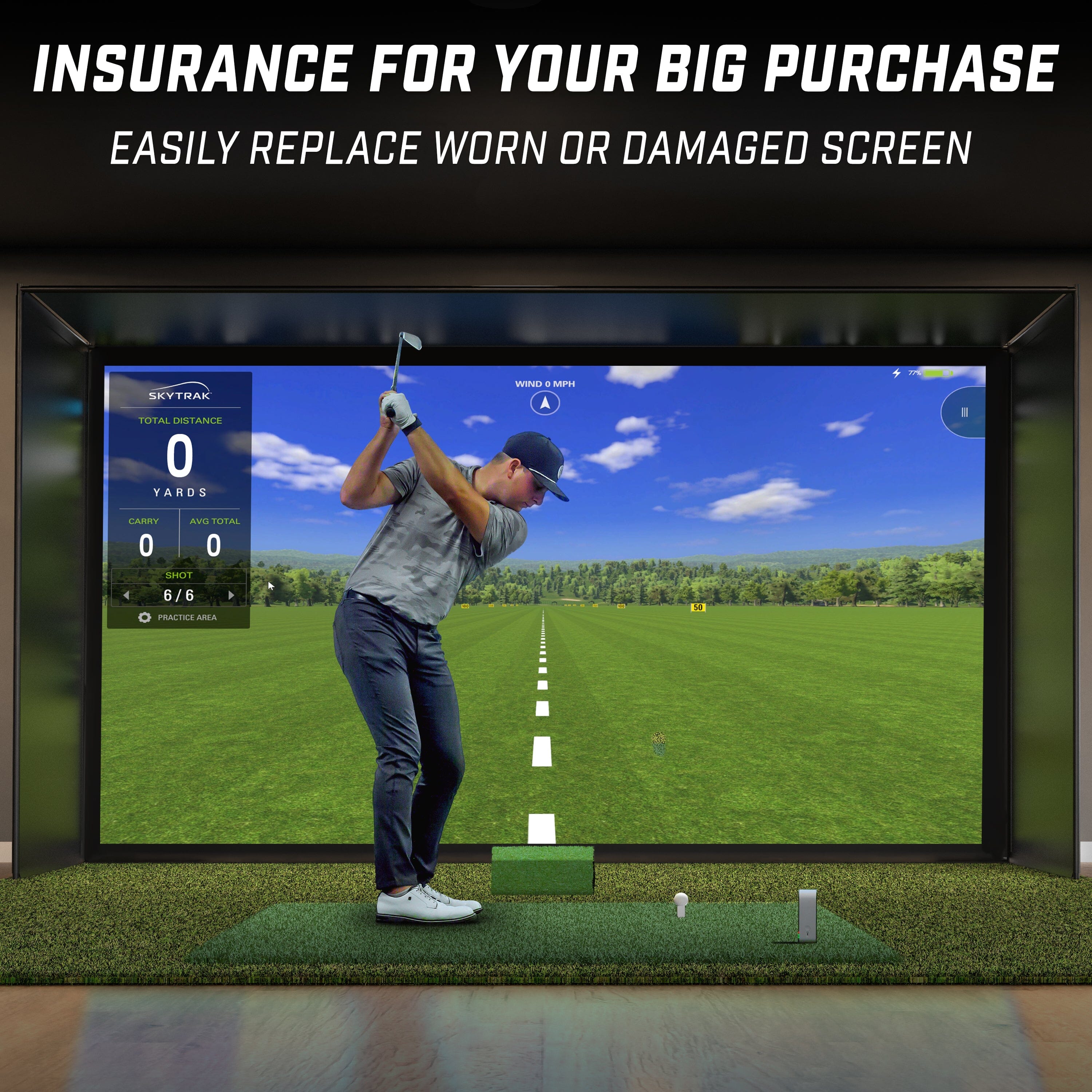 GoSports Replacement Sim Screen - Only Compatible with GoSports Golf Simulator Enclosure