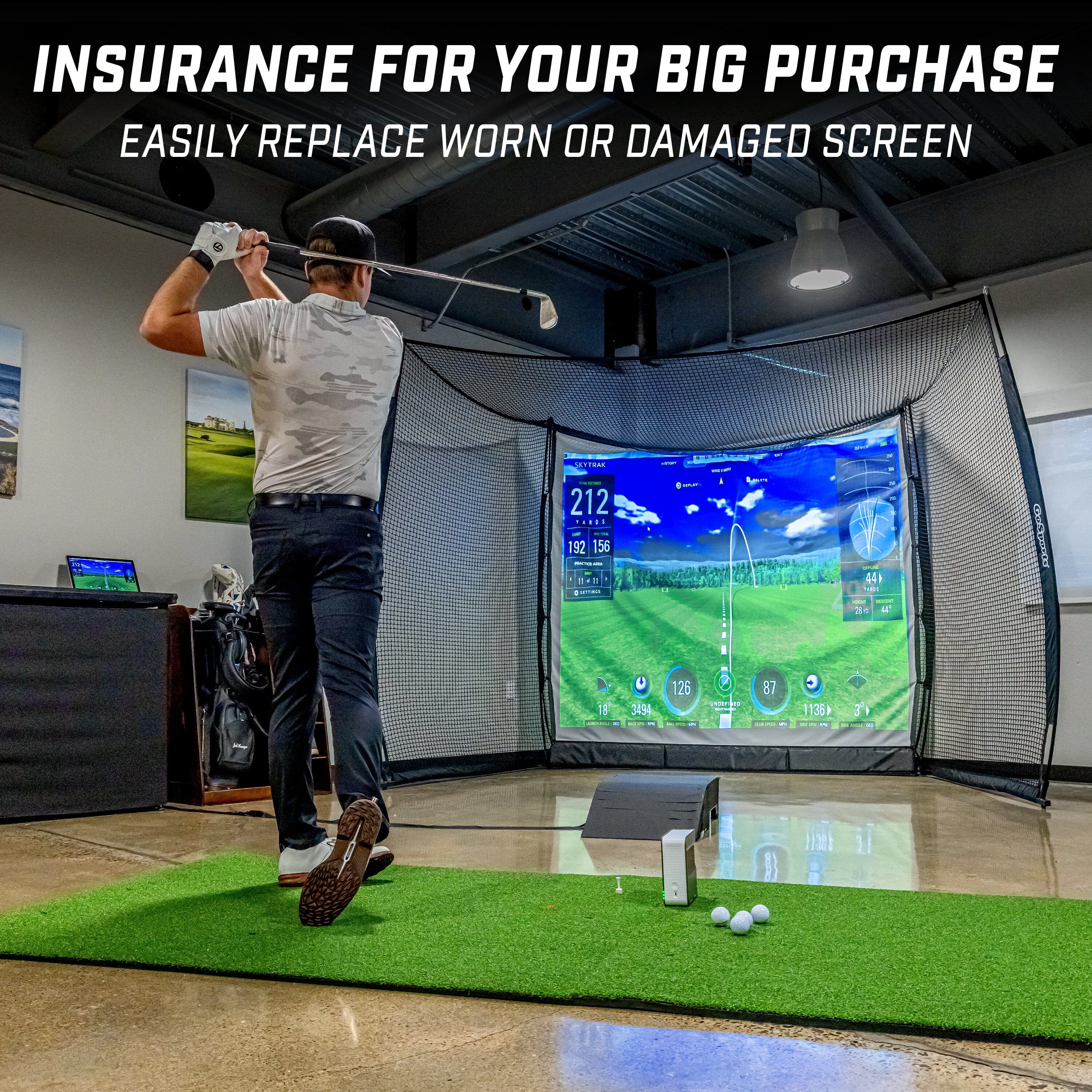 GoSports Range Cage Simulator Screen - Only Compatible with GoSports 10' x 8' Range Cage