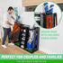 GoSports Double Premium Wooden Golf Bag Organizer and Storage Rack - Black