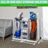 GoSports Premium Wooden Golf Bag Organizer and Storage Rack - White