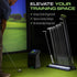 GoSports Premium Wood Golf Club Holder Stand - 14 Club Display Organizer with Ball Storage and Phone/Tablet Slot for Golf Simulators